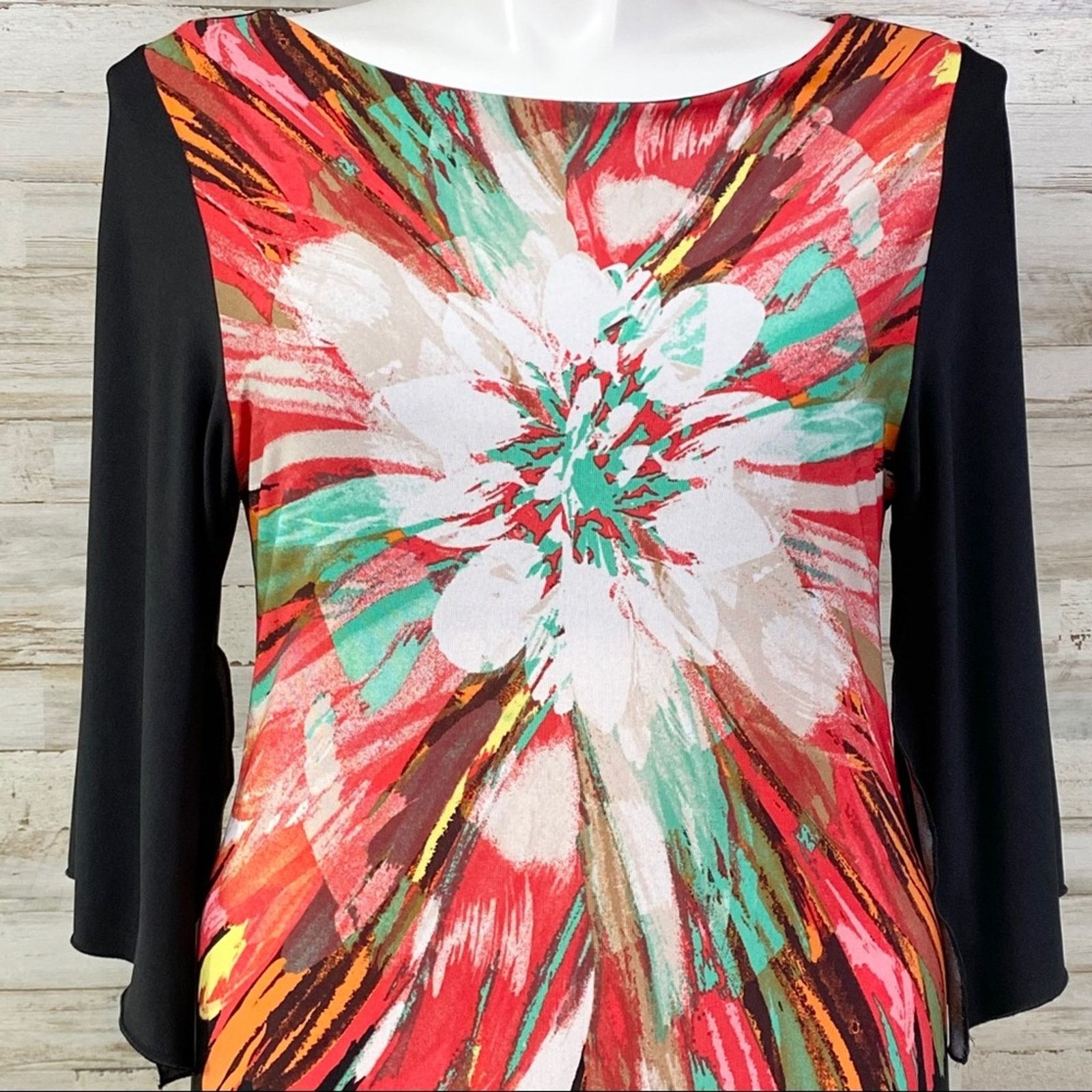Other Fenn Wright Manson Floral Shift Dress Size 12 Black Coral Size XL / US 12-14 / IT 48-50 - 2 Thumbnail