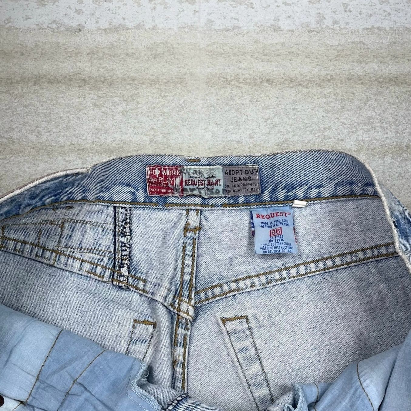 Request Jeans Vintage 90s Request Classics Jean Shorts 36x9.5 Light Wash Size US 36 / EU 52 - 5 Thumbnail