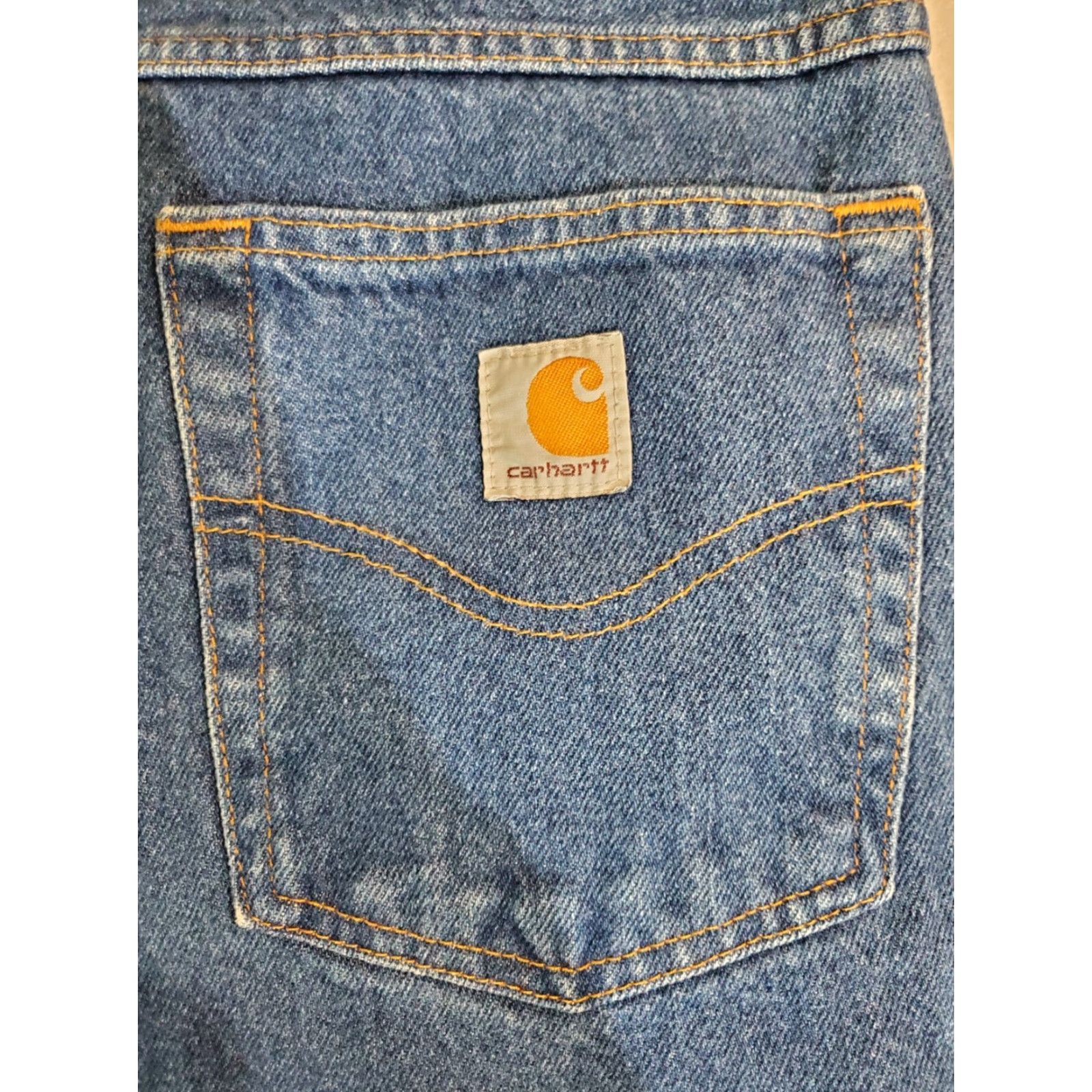Carhartt Carhartt Jeans Mens Straight Leg Regular Fit Denim Jeans 44/32 Blue Logo USA Size US 44 / EU 60 - 5 Thumbnail
