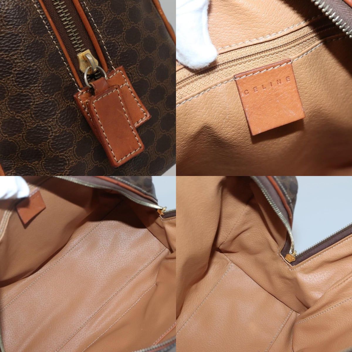 Celine CELINE Macadam Canvas Hand Bag Pvc Leather Brown Gold Size ONE SIZE - 11 Thumbnail