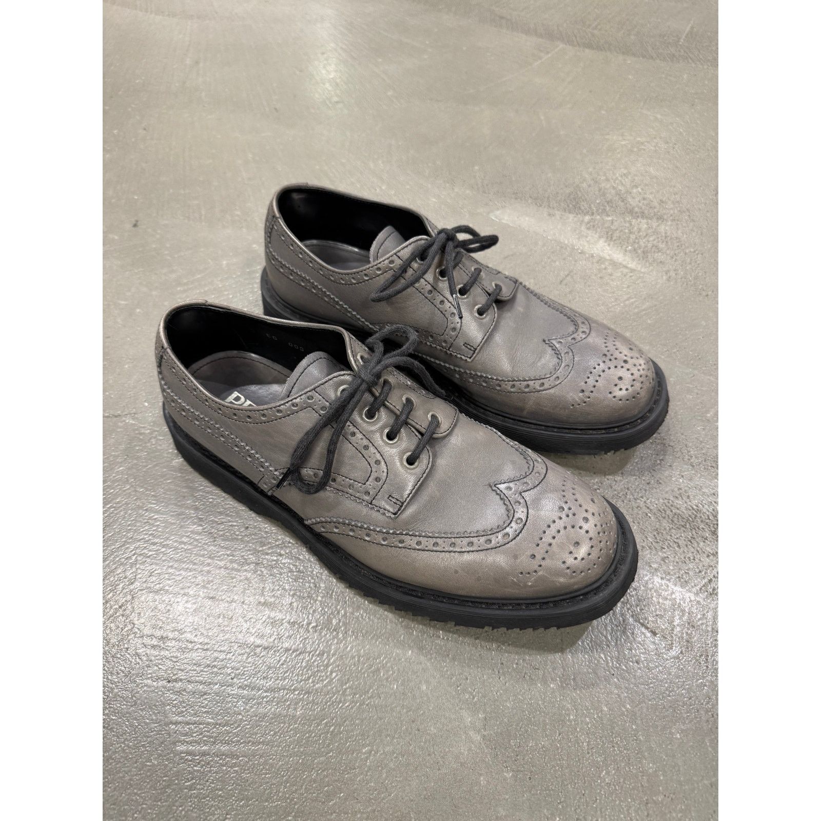 Prada 2000s Prada grey leather derby shoes Size US 12 / IT 42 - 2 Thumbnail