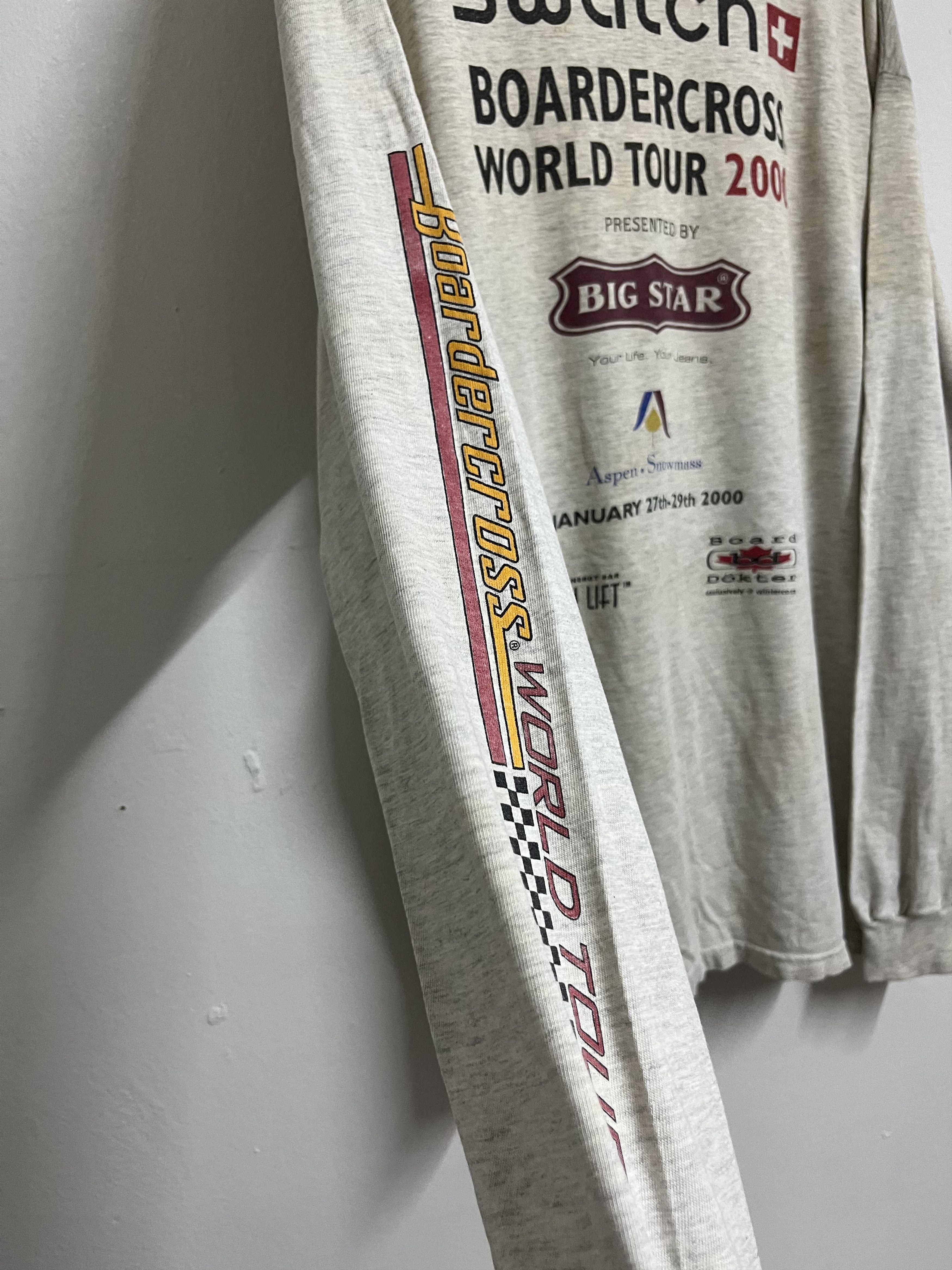 Swatch 🔥 Y2K Distressed BOARDERCROSS WORLD TOUR By Big Star Size US L / EU 52-54 / 3 - 5 Thumbnail