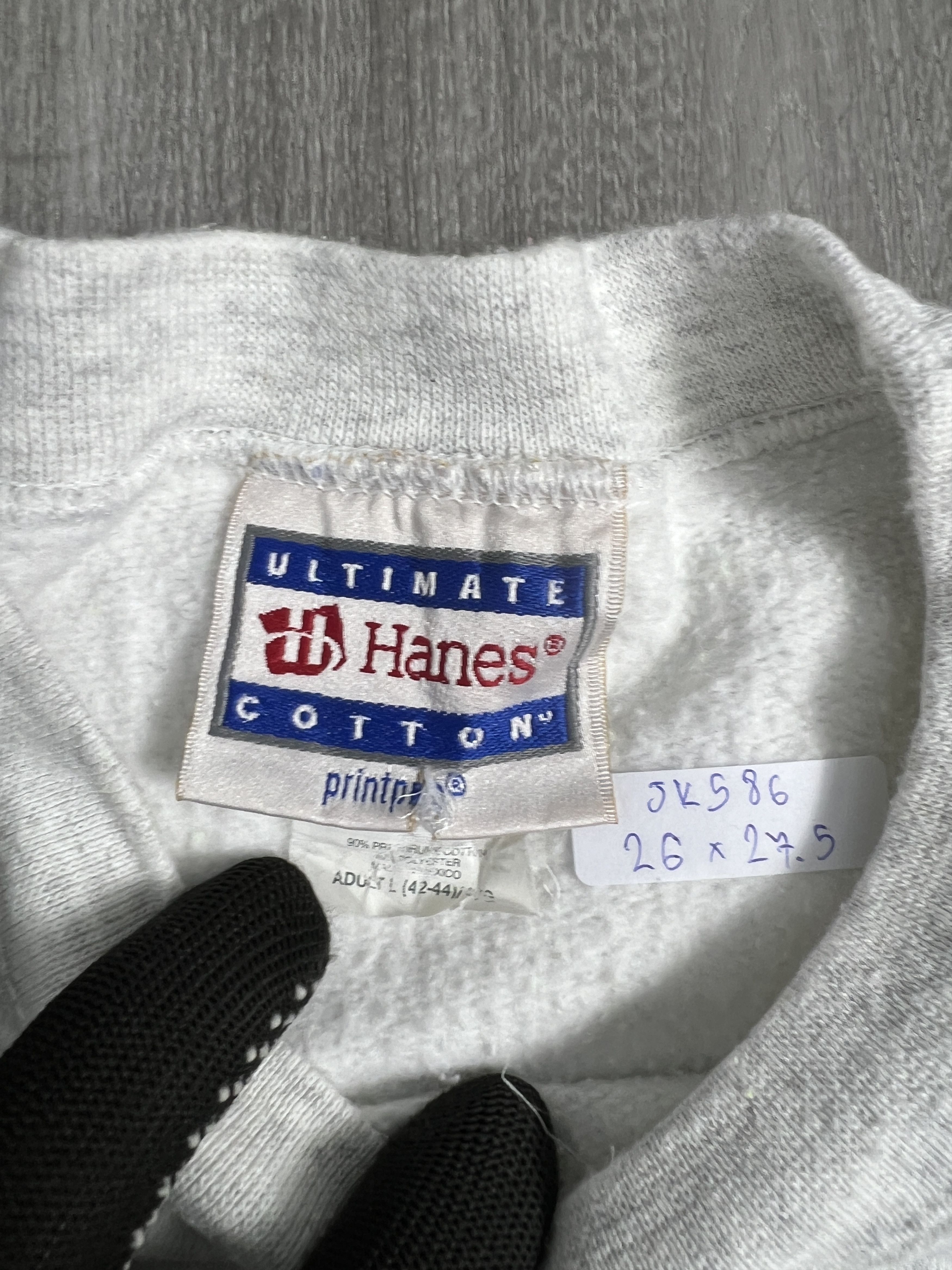 Hanes Vintage 90s Hanes Ultimate Cotton Blank Sweatshirt (L) JK586 Size US L / EU 52-54 / 3 - 2 Thumbnail