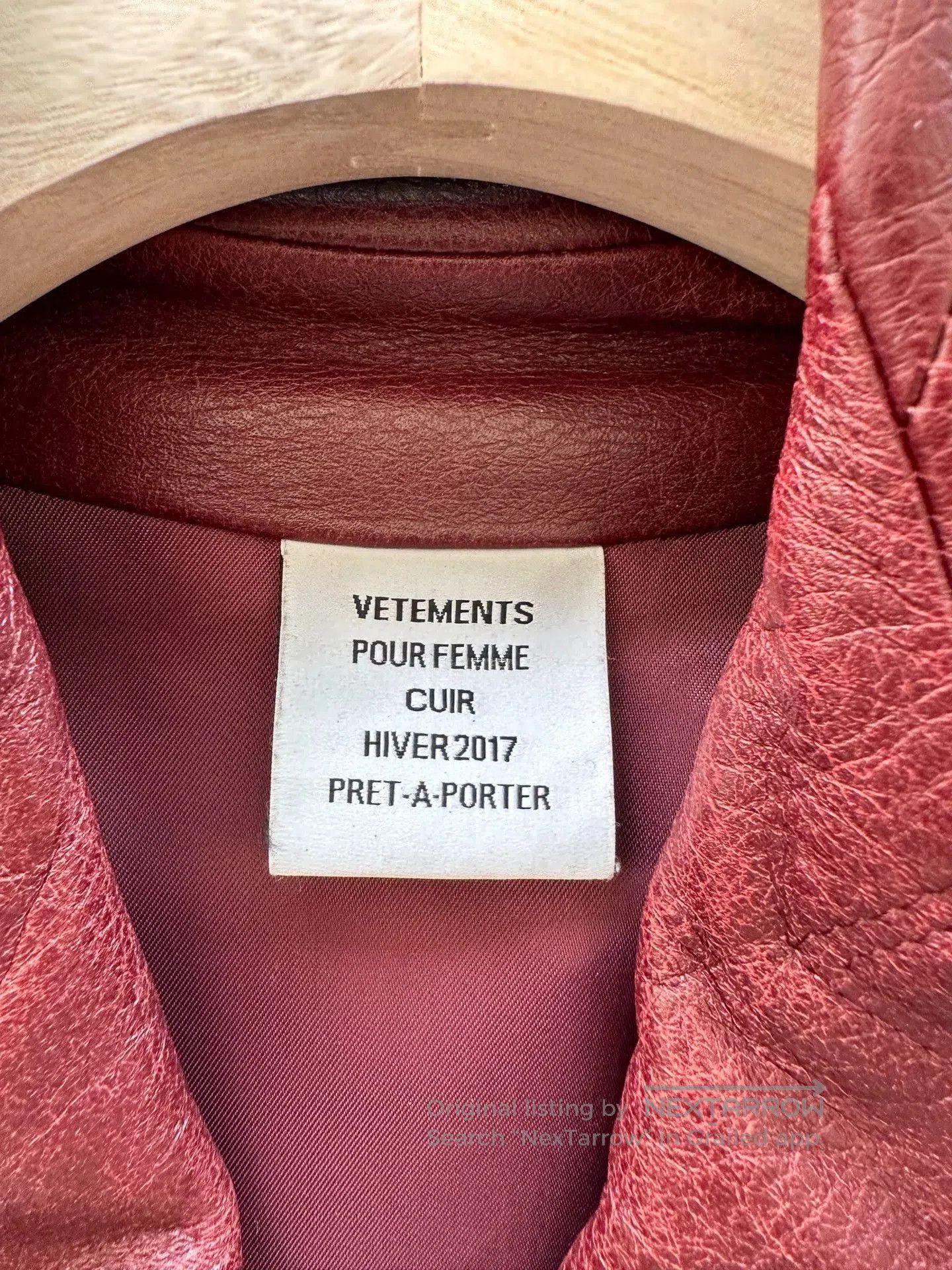 Vetements Red Leather Long Coat - Size S. Size US S / EU 44-46 / 1 - 5 Thumbnail