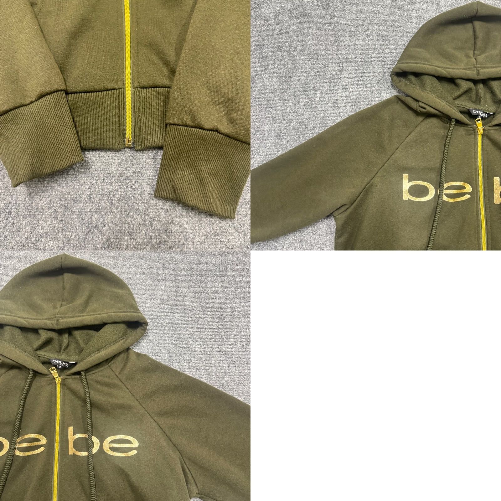 Bebe VINTAGE BEBE SPORT Fullzip Jacket Womens 1X Coat Hoodie Green Y2K Grunge Skater VTG Sweatshirt XL Womens Green Size XL / US 12-14 / IT 48-50 - 8 Thumbnail