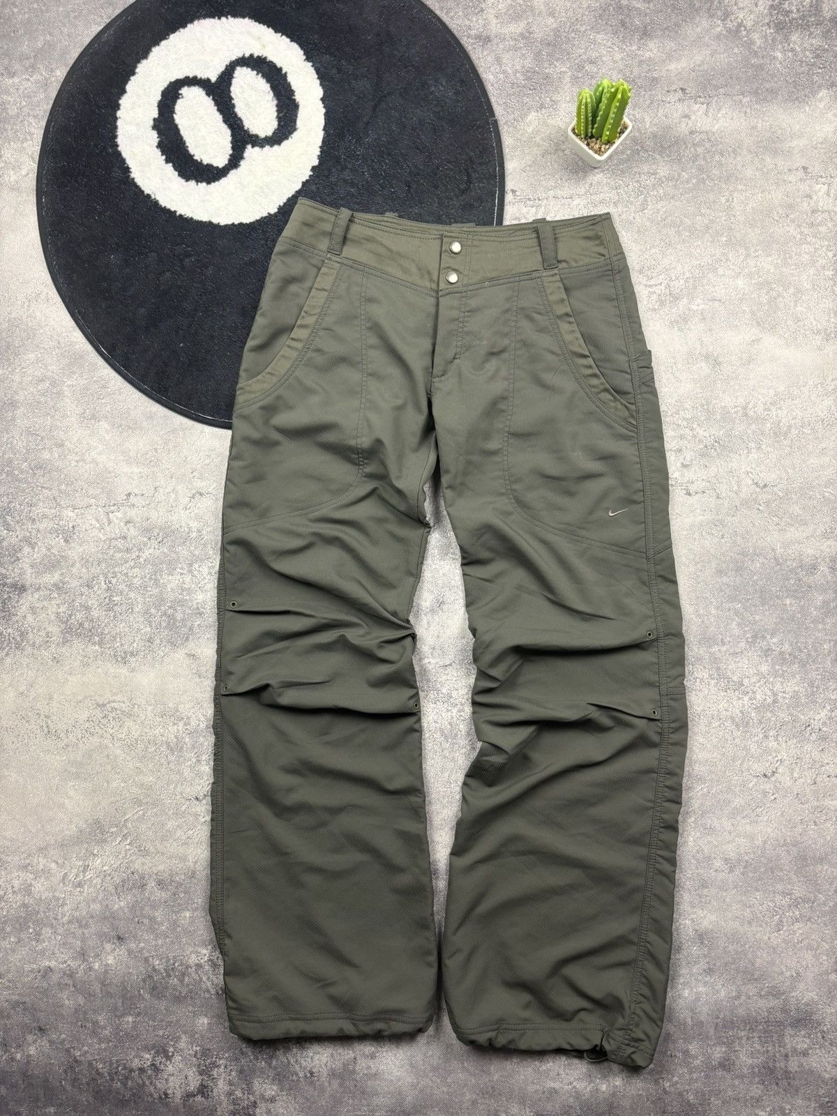 Nike NIKE Vintage Navy Green Baggy Pants onDrawstrings Streetwear Size 32" / US 10 / IT 46 - 2 Thumbnail