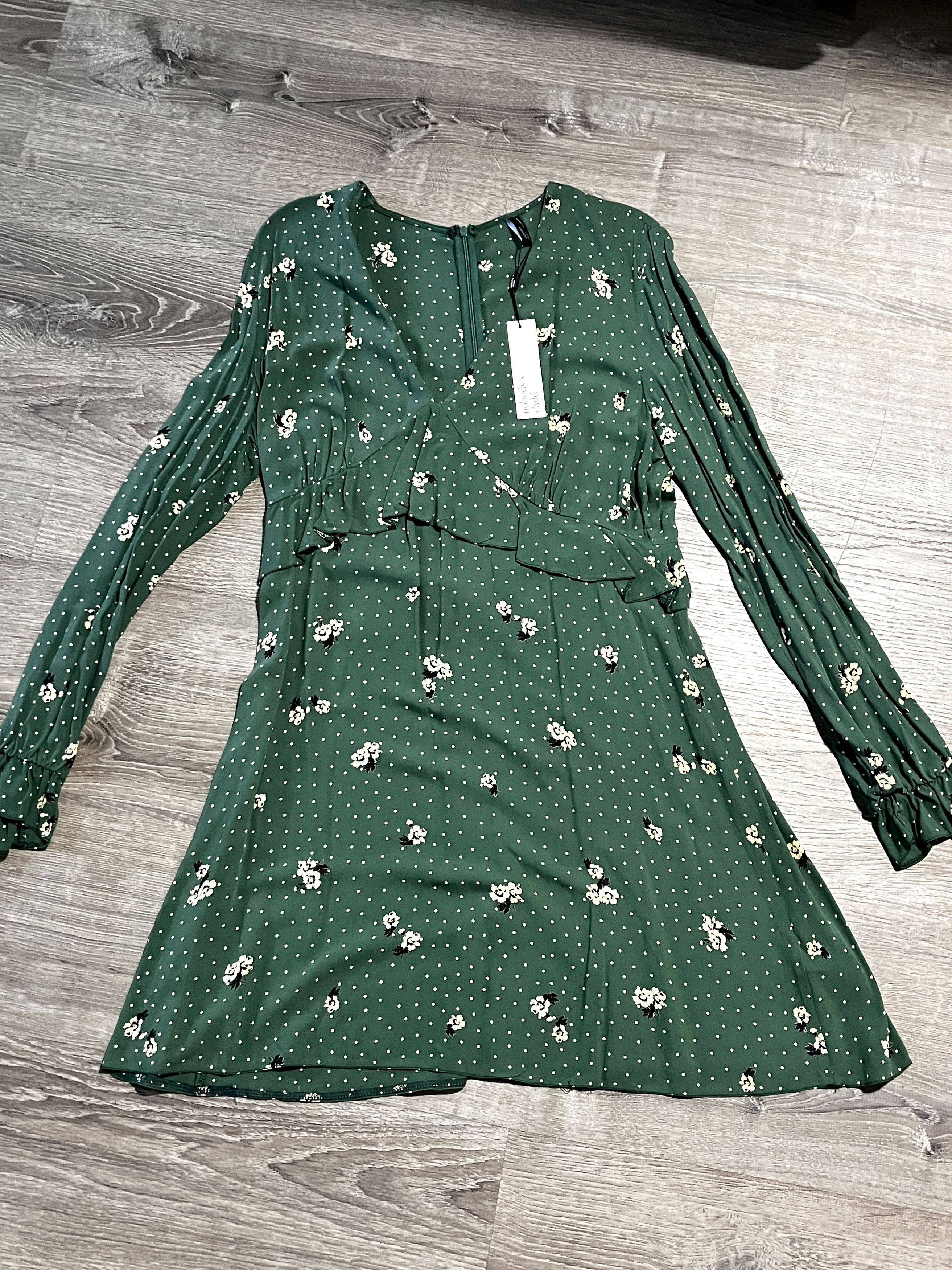 Other Floral Green Dress Size L / US 10 / IT 46 - 1 Thumbnail