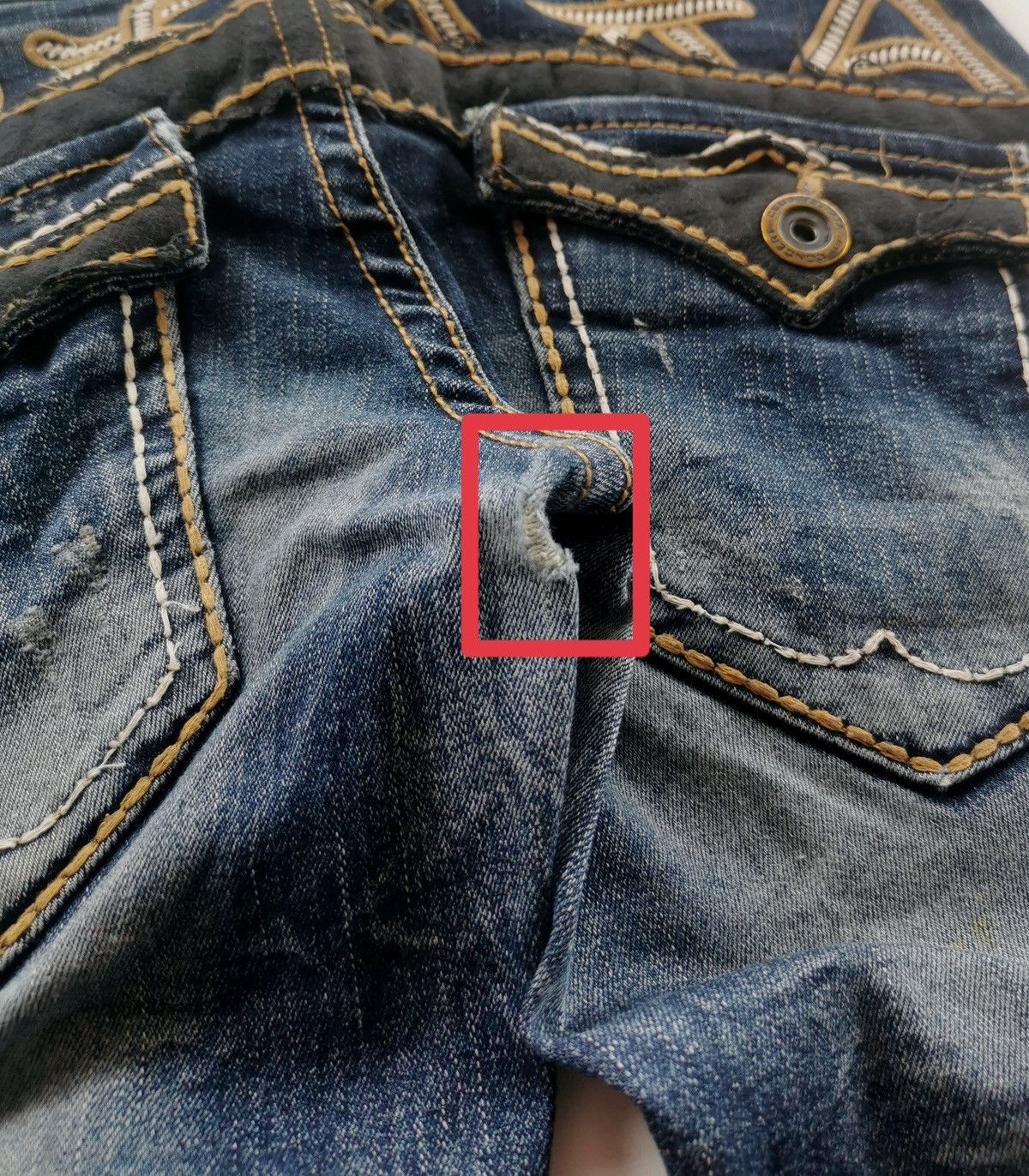 Japanese Brand Lolita Y2K Vintage Distressed Denim Jeans Size 29" - 4 Thumbnail