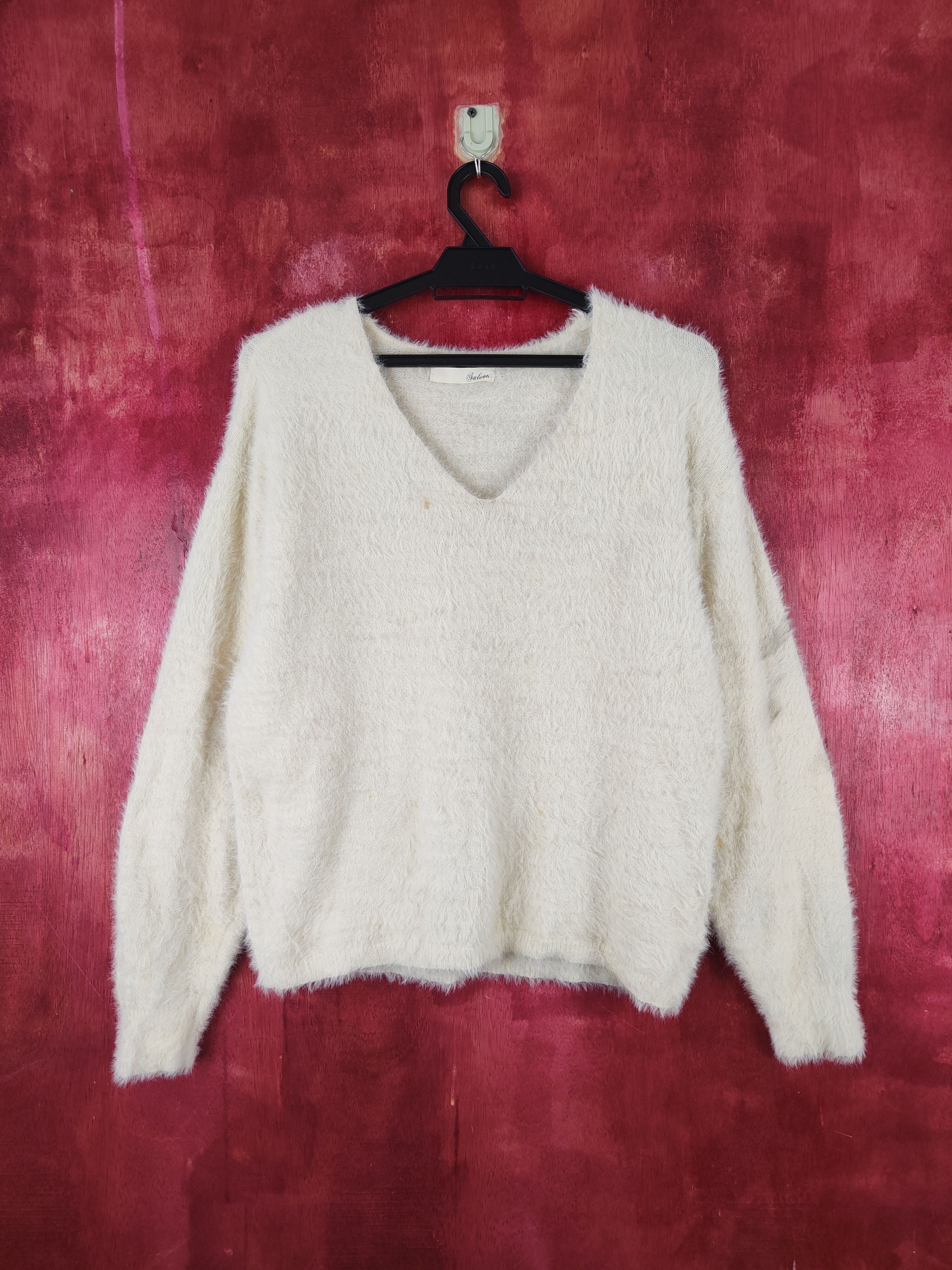 Saloon Cream Fur Mohair Knitwear #W007