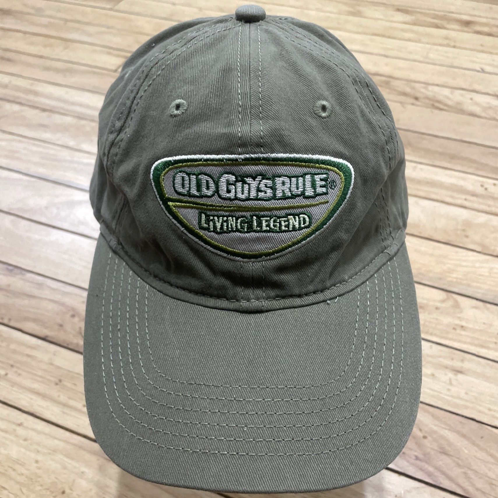 Vintage Old Guys Rule Living Legend Strapback Baseball Cap Green One Size Embroidered Mens Adjustable Casual Outdoor Canvas Cotton Cap EUC Size ONE SIZE - 2 Thumbnail