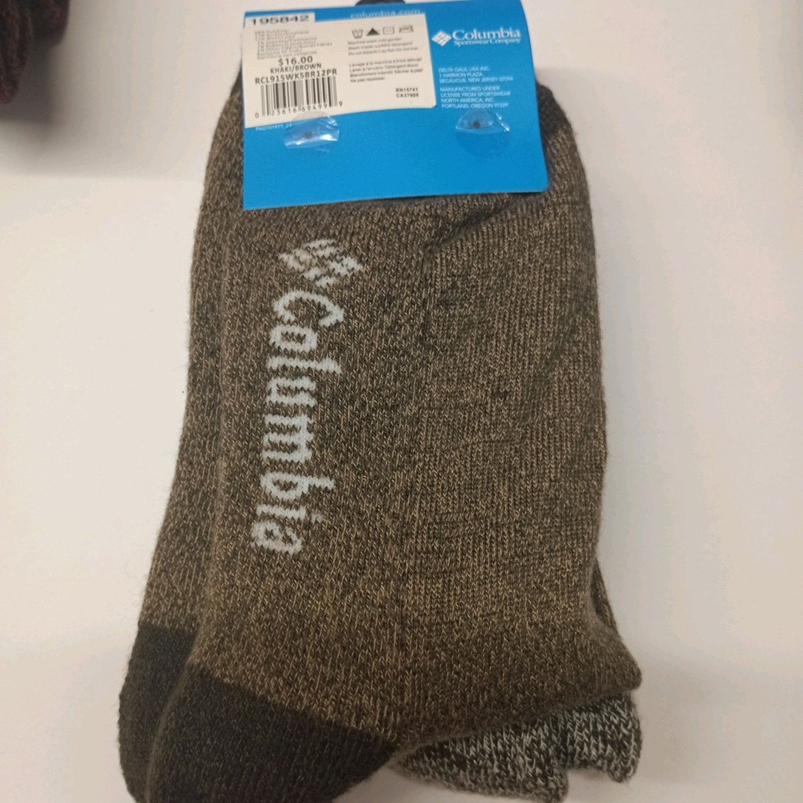 Columbia Women Columbia Striped Space-Dye Crew Socks 2 Pk Khaki Brown Size ONE SIZE - 4 Thumbnail