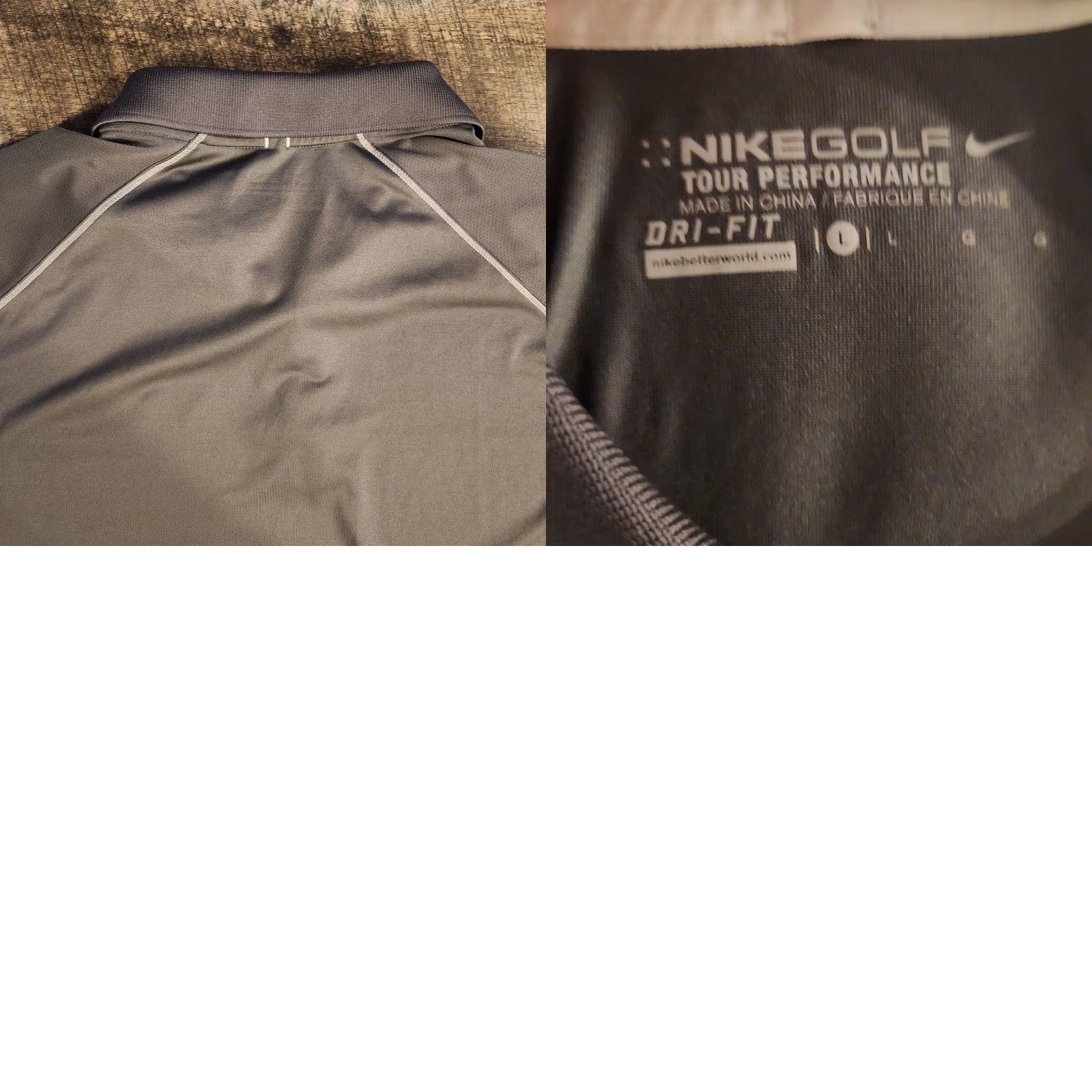 Nike Nike Polo Shirt Golf Tour Performance Dri-Fit Swordfish Fishing Men's Large Gray Mens Polo Shirt Size US L / EU 52-54 / 3 - 8 Thumbnail