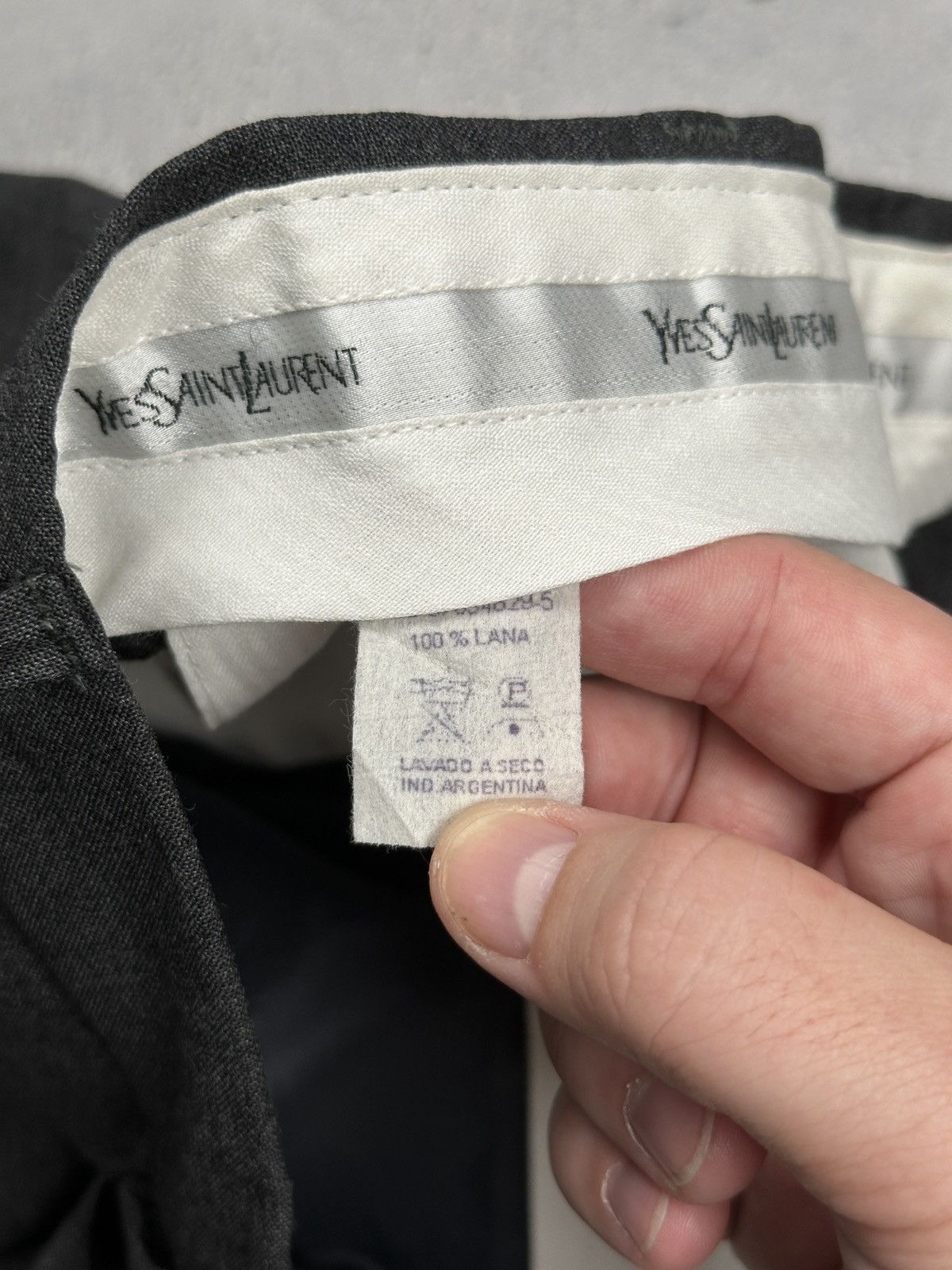 Yves Saint Laurent Vintage Wool Yves Saint Laurent Suit Pants YSL Embroidered Size 44R - 8 Thumbnail