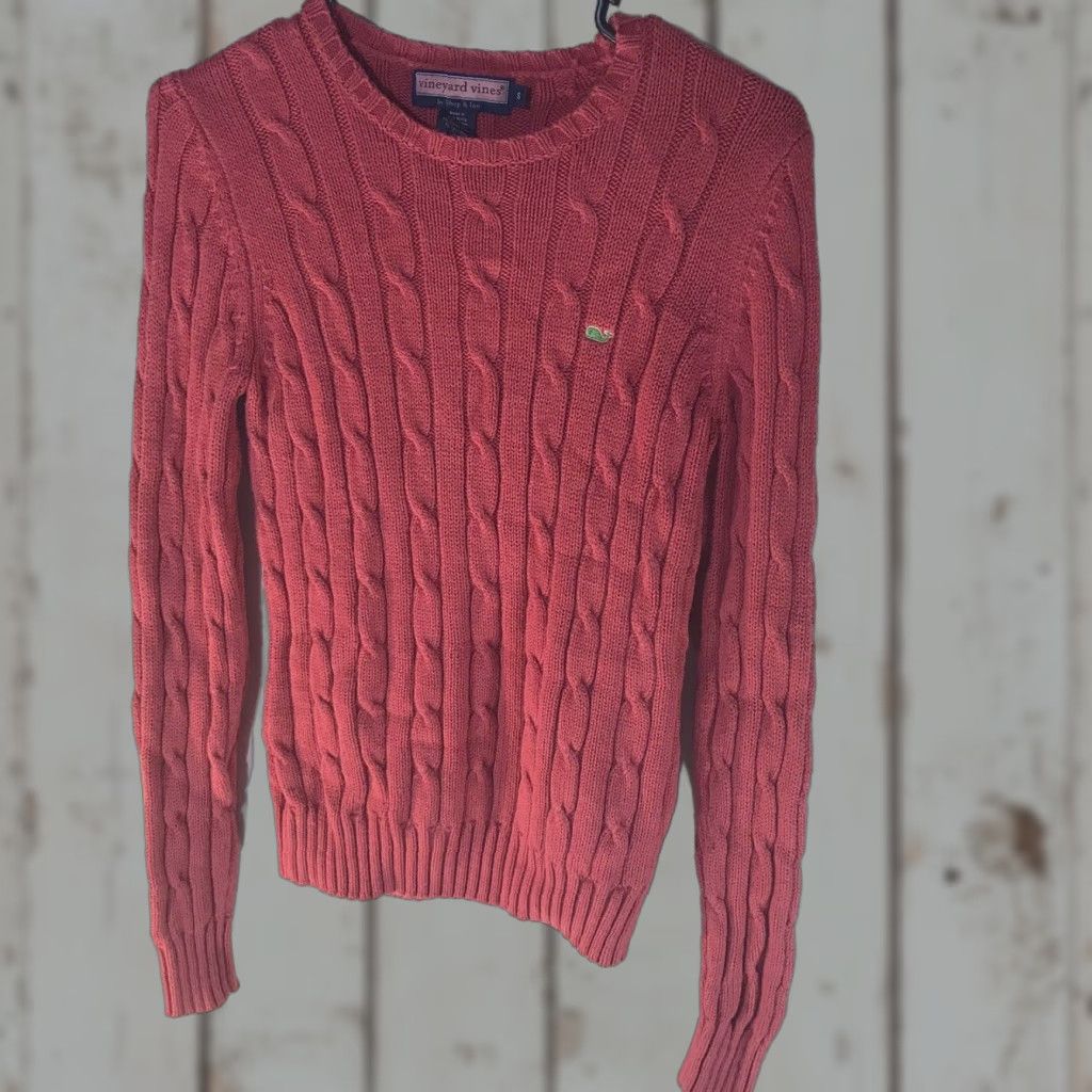 Vineyard Vines Vineyard Vines Women's Sweater Pullover Cable Knit Fall Winter Size S Pink Casual Size S / US 4 / IT 40 - 1 Thumbnail