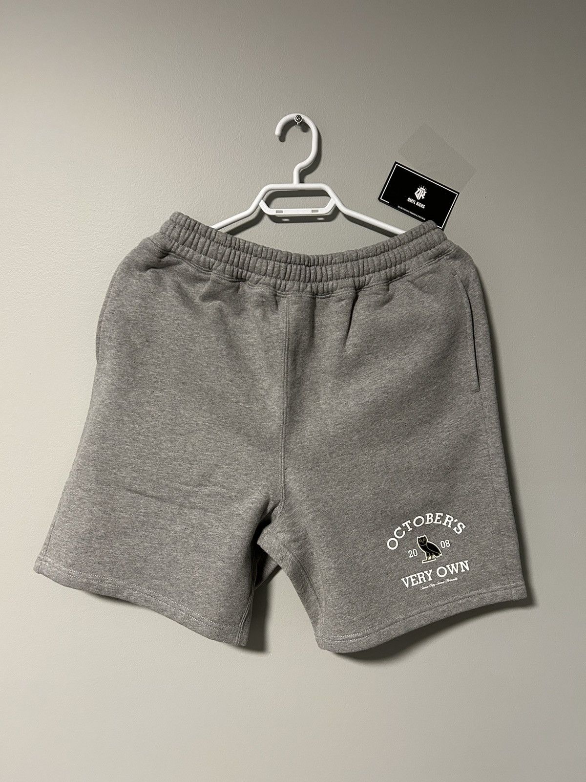 image of Octobers Very Own Ovo Collegiate Sweatshort Heather Grey Size Xl, Men's