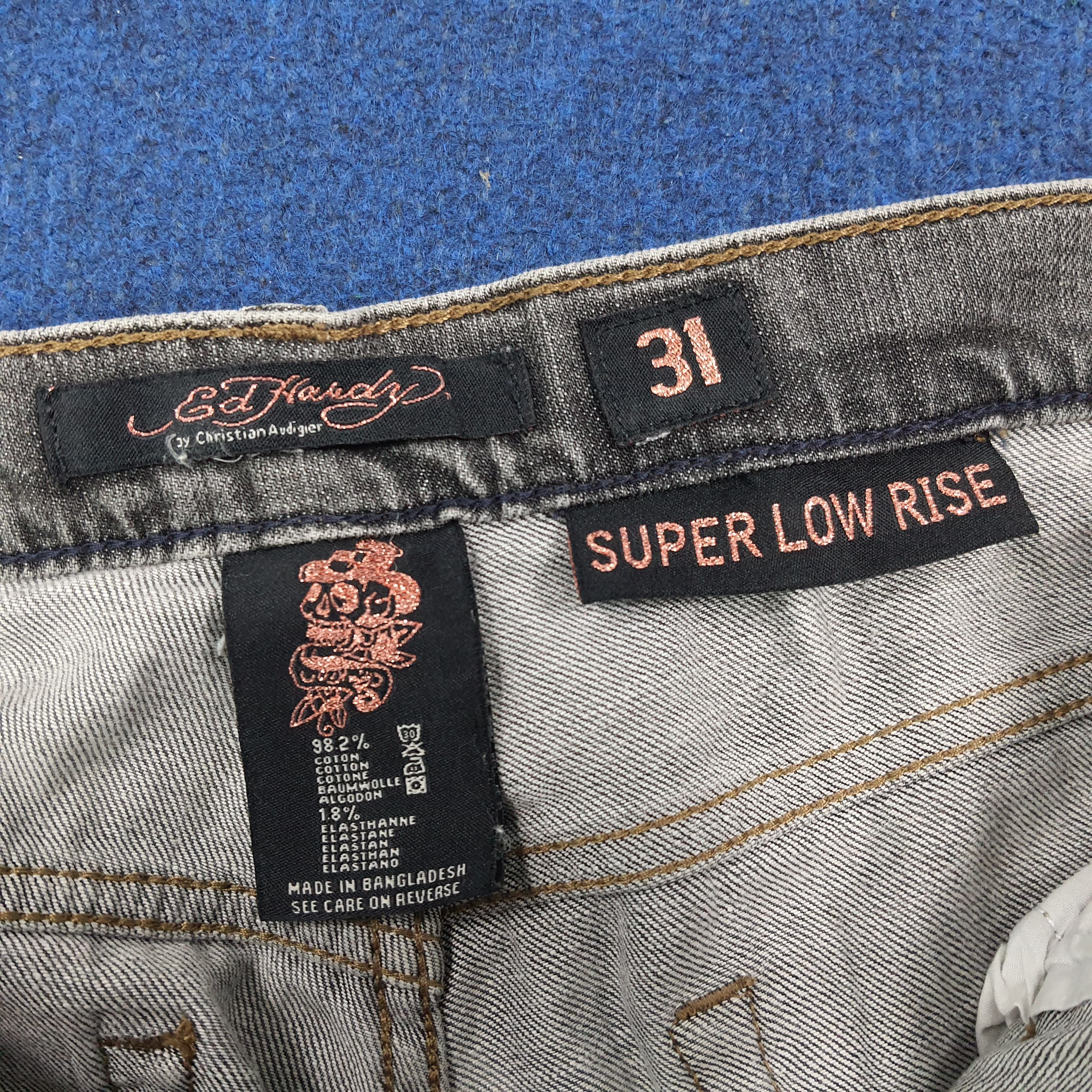 Ed Hardy Vintage Ed Hardy Super Low Rise Cut Jeans C280N22 Size 34" / US 12 / IT 48 - 9 Thumbnail
