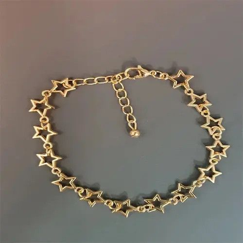 Other Gold Color Grunge Stars Link bracelet Size ONE SIZE - 3 Thumbnail