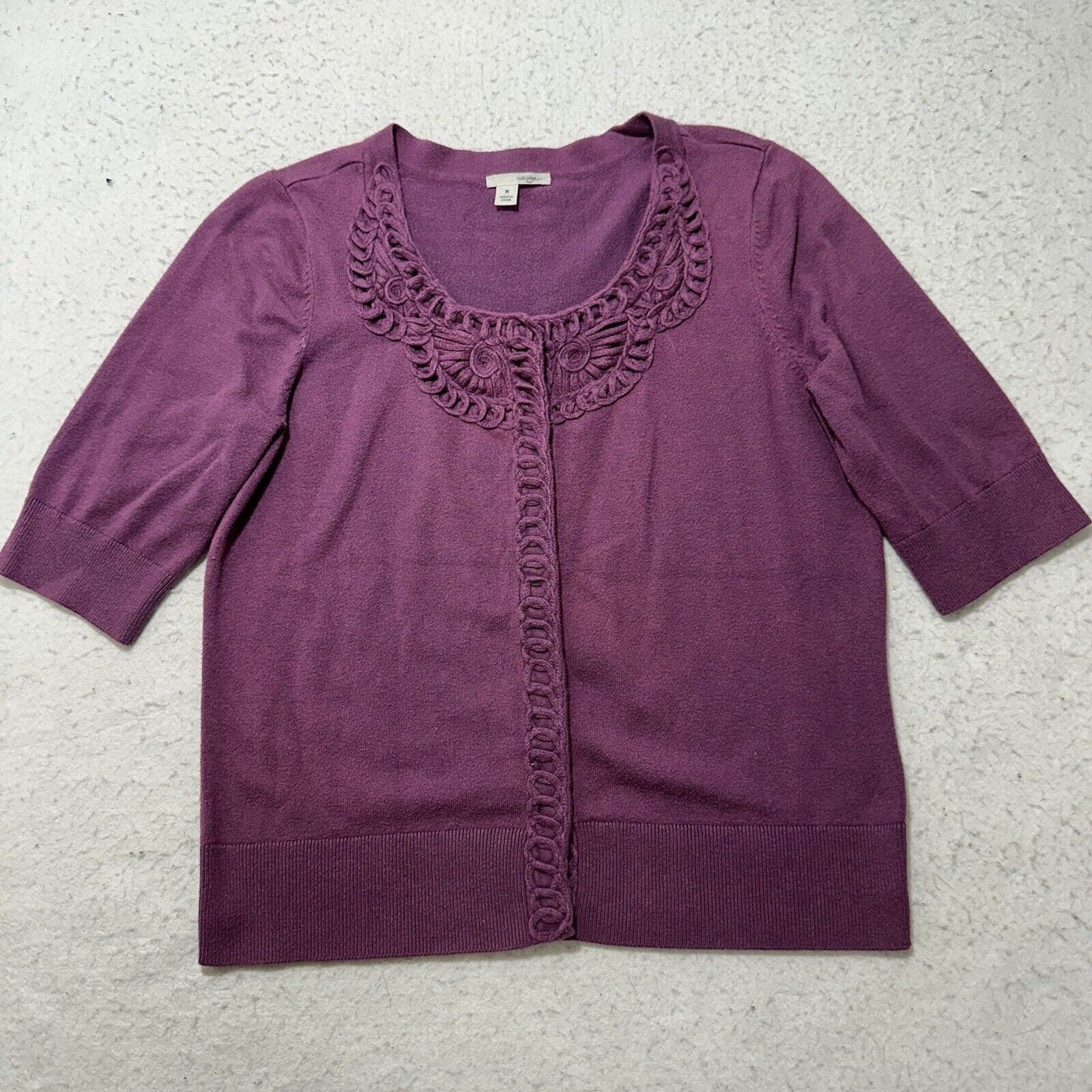 Other Halogen Medium Snap Button Front Cardigan Emroidery Sweater Size M / US 6-8 / IT 42-44 - 1 Thumbnail
