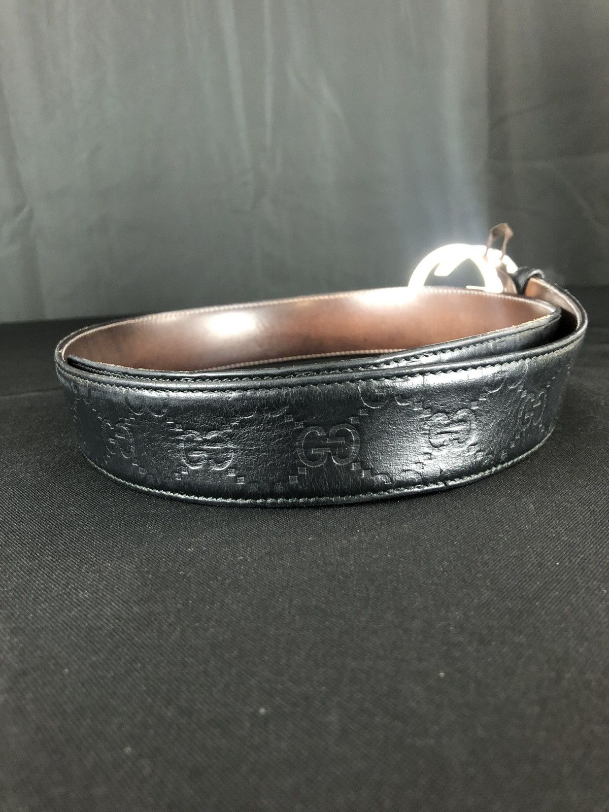Gucci WIDE BELT WITH INTERLOCKING G BUCKLE Size 38 - 5 Thumbnail