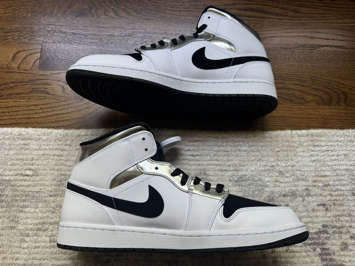 Jordan Brand 13 Jordan 1 Mid Alternate Think 1 Silver White Black Panda Size US 13 / EU 46 - 6 Thumbnail