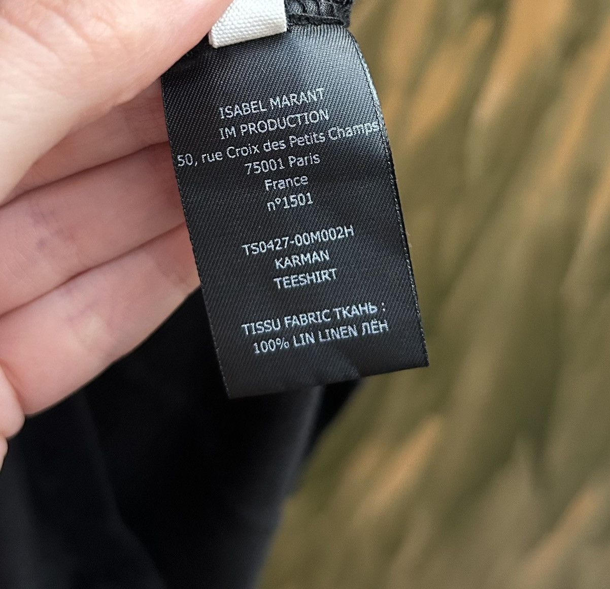 Isabel Marant Isabel Marant Karman Logo Black Linen T-Shirt Size M Men’s Size US M / EU 48-50 / 2 - 6 Thumbnail