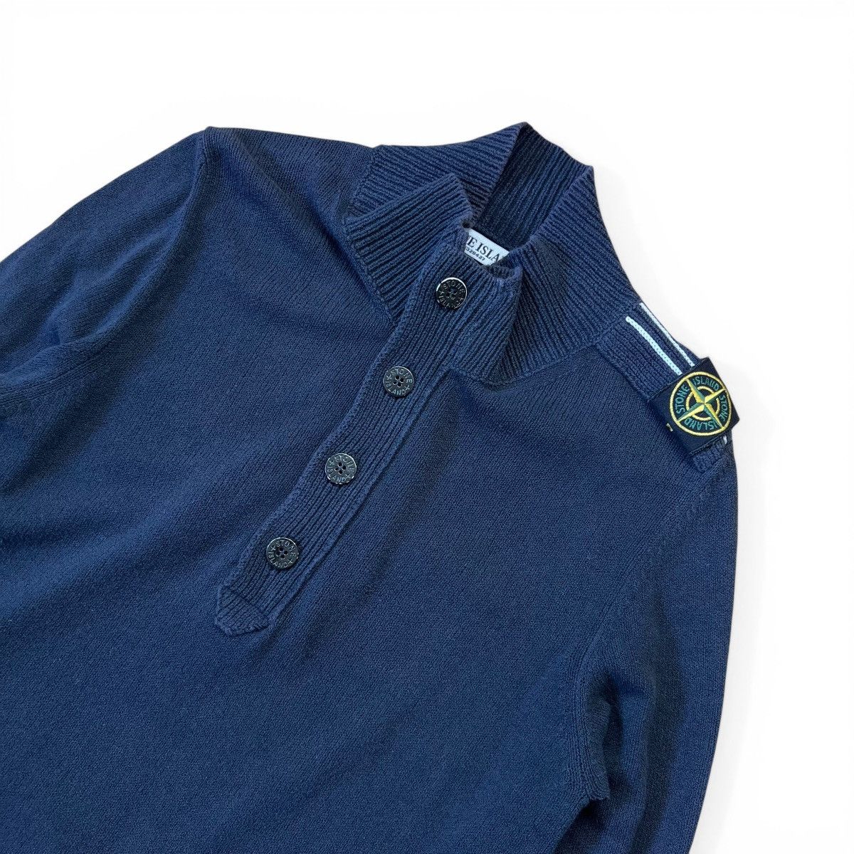 Stone Island Stone Island Vintage Shoulder Badge Cotton Knit Sweater Size US M / EU 48-50 / 2 - 2 Thumbnail