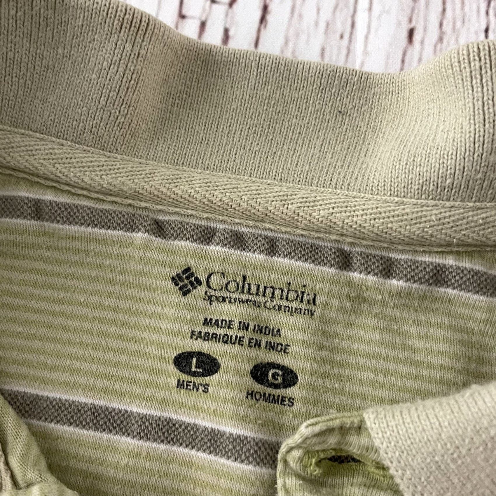 Vintage Columbia Short Sleeve Striped Button Front Polo Shirt Men's Large Green Size US L / EU 52-54 / 3 - 2 Thumbnail