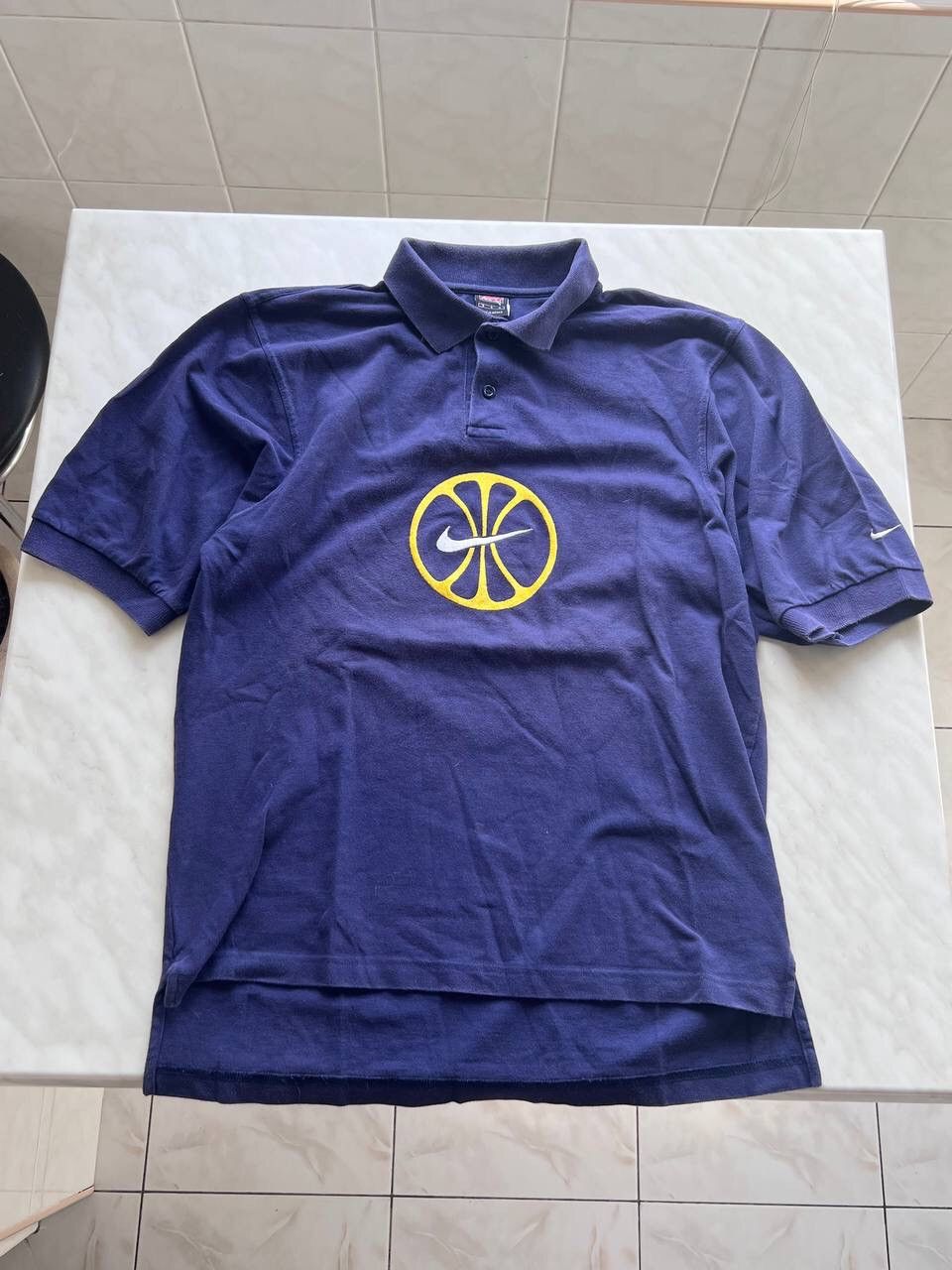 Vintage Nike Big Swoosh Y2K 1990s Basketball Polo T-shirt