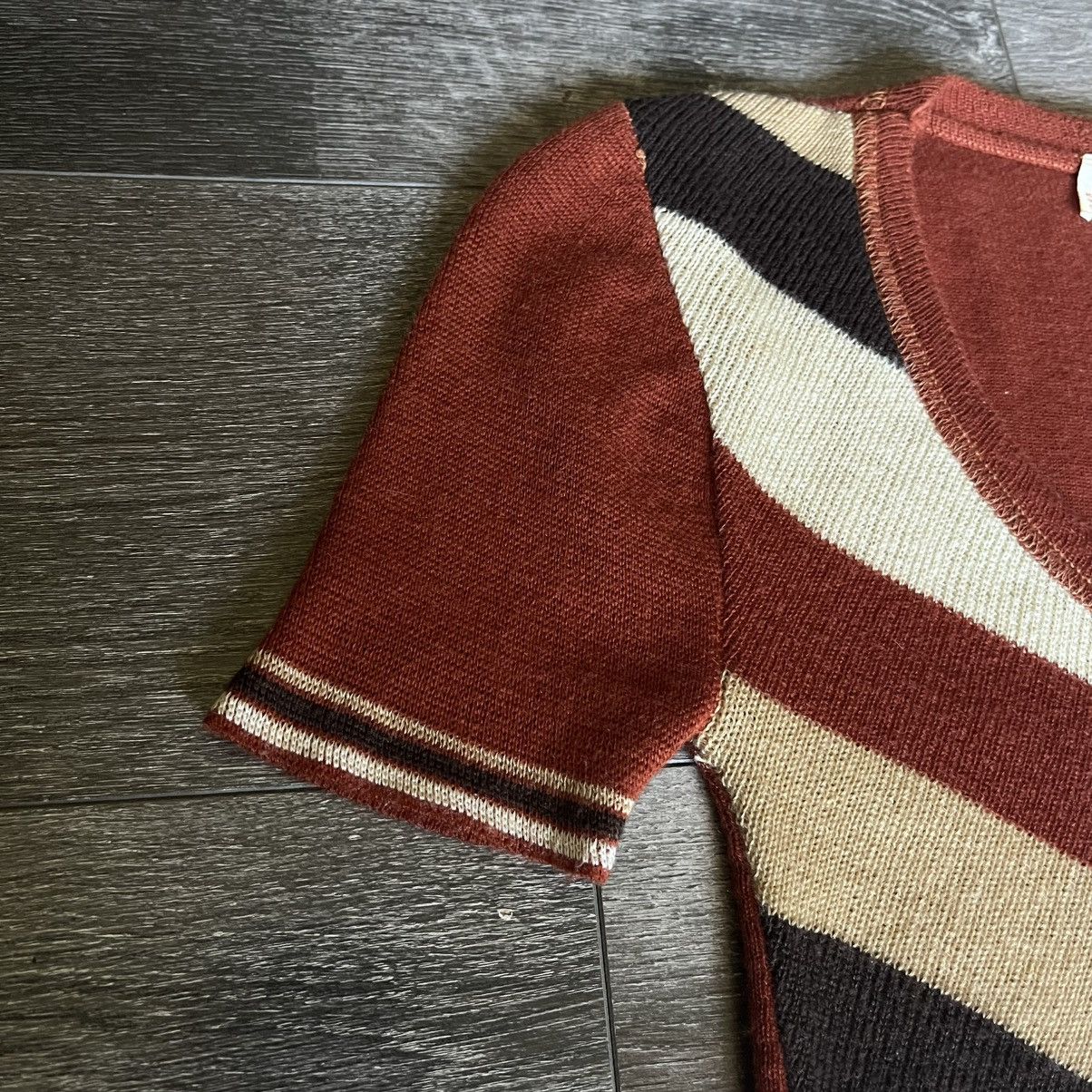Vintage True Vintage 1960s Julie Knitwear Striped Zig Sweater Top Size XS / US 0-2 / IT 36-38 - 4 Thumbnail