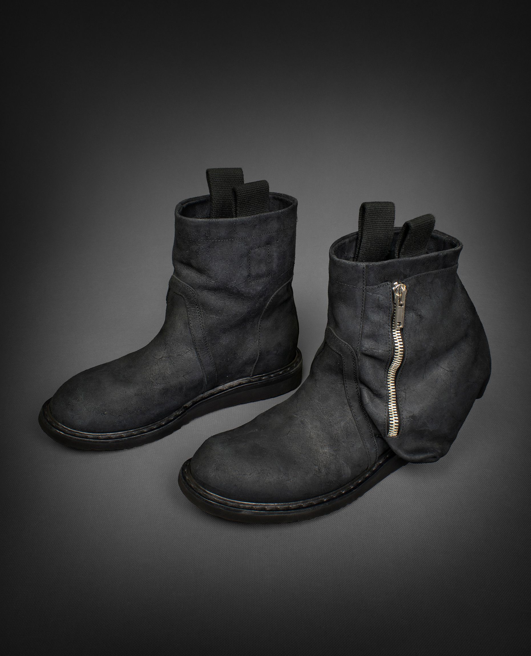 image of Rick Owens New. Naska S/s 2012 Cargo Leather Boots, Runway, Iconic in Black, Men's (Size 11)