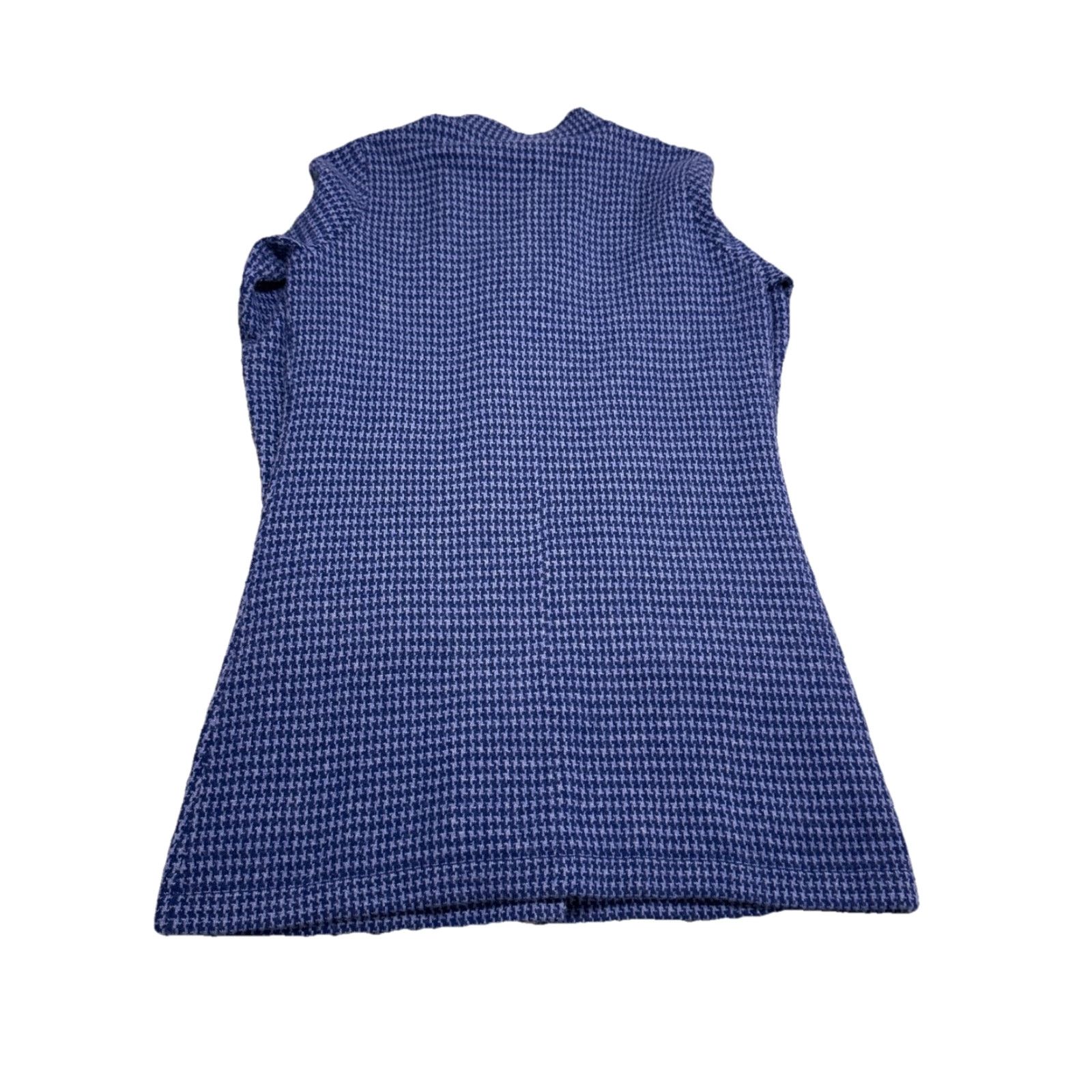 J.McLaughlin J McLAUGHLIN Women's Blue Houndstooth Cashmere Sweater Coatigan S Cardigan Fall Winter Spring Designer Size S / US 4 / IT 40 - 5 Thumbnail