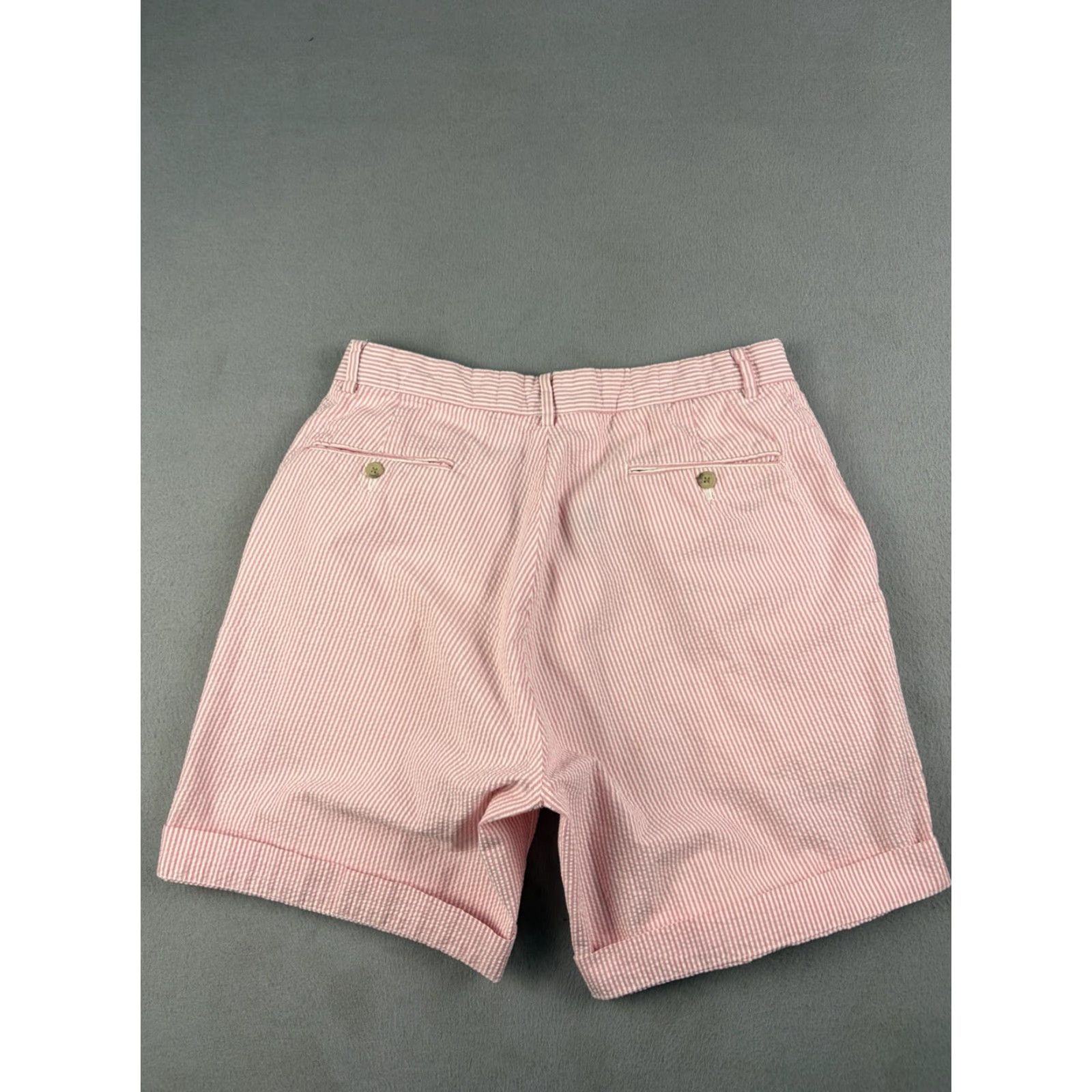 Polo Ralph Lauren VINTAGE Polo Ralph Lauren Shorts Men 33 Pink Striped Seersucker Preppy Chino Medium Lightweight Pockets Size US XS / EU 42 / 0 - 5 Thumbnail