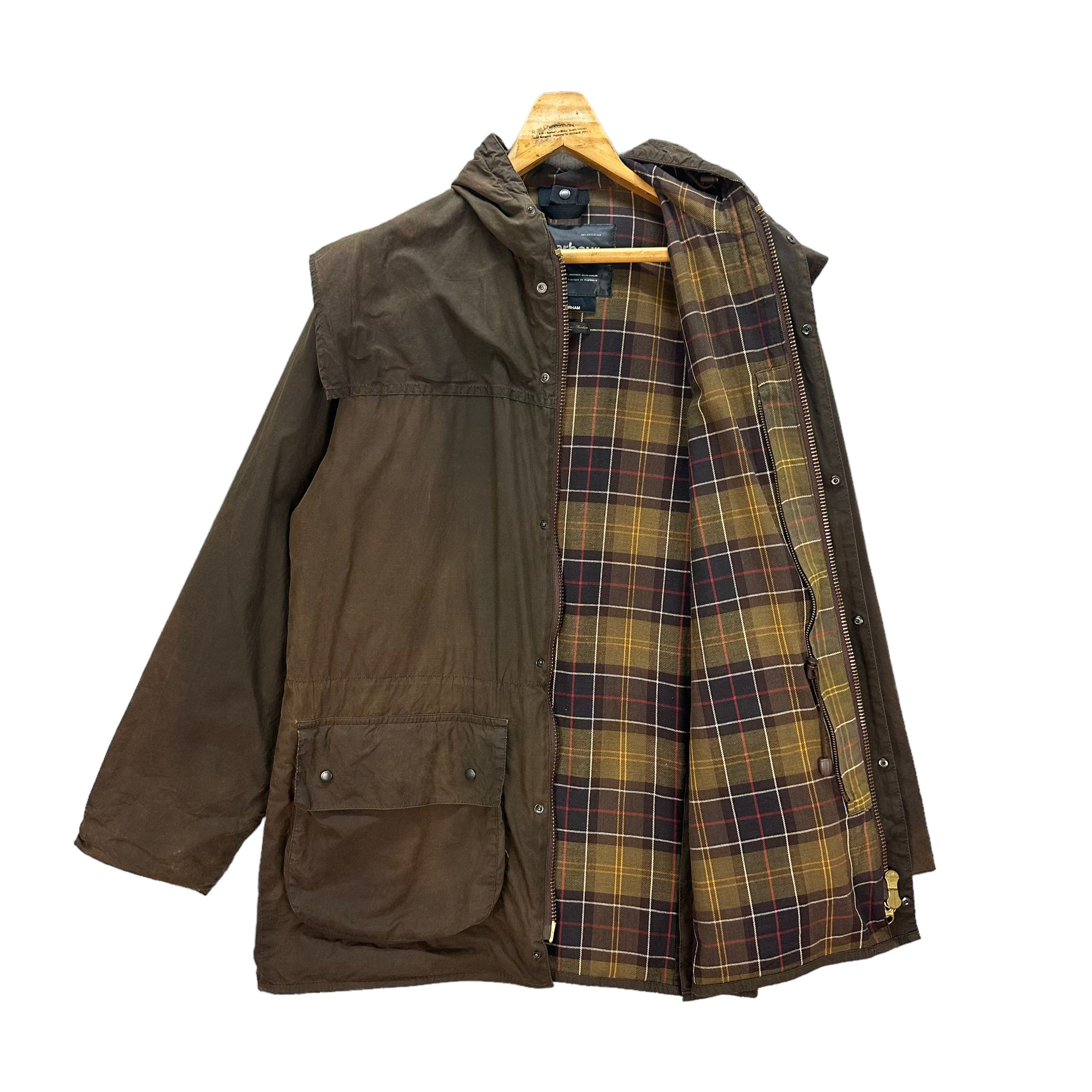 Barbour BARBOUR TARTAN LINED HOODED WAXED JACKET #8177-208 Size US M / EU 48-50 / 2 - 9 Thumbnail