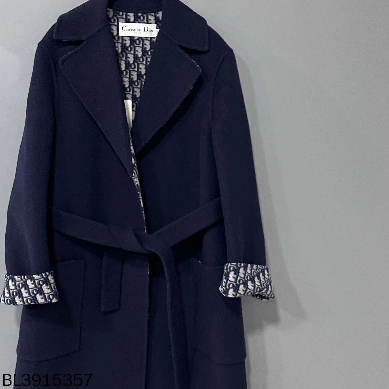 Dior Dior navy all-over print wool overcoat 34 98 New Size XS / US 0-2 / IT 36-38 - 2 Thumbnail