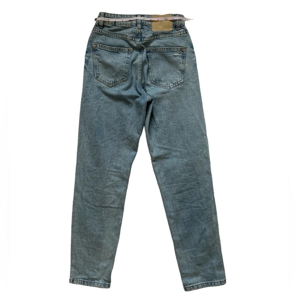 Zara Zara High waist Rise Blue Tattered mom jeans Size 25" / US 0 / IT 36 - 5 Thumbnail