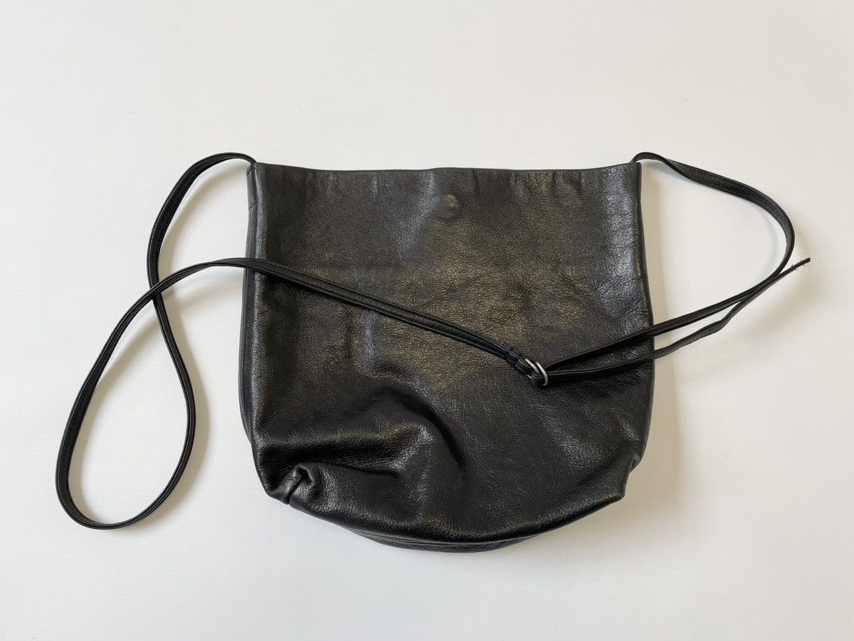 Ann Demeulemeester Tumbled Black Leather Bucket Bag Size ONE SIZE - 9 Thumbnail