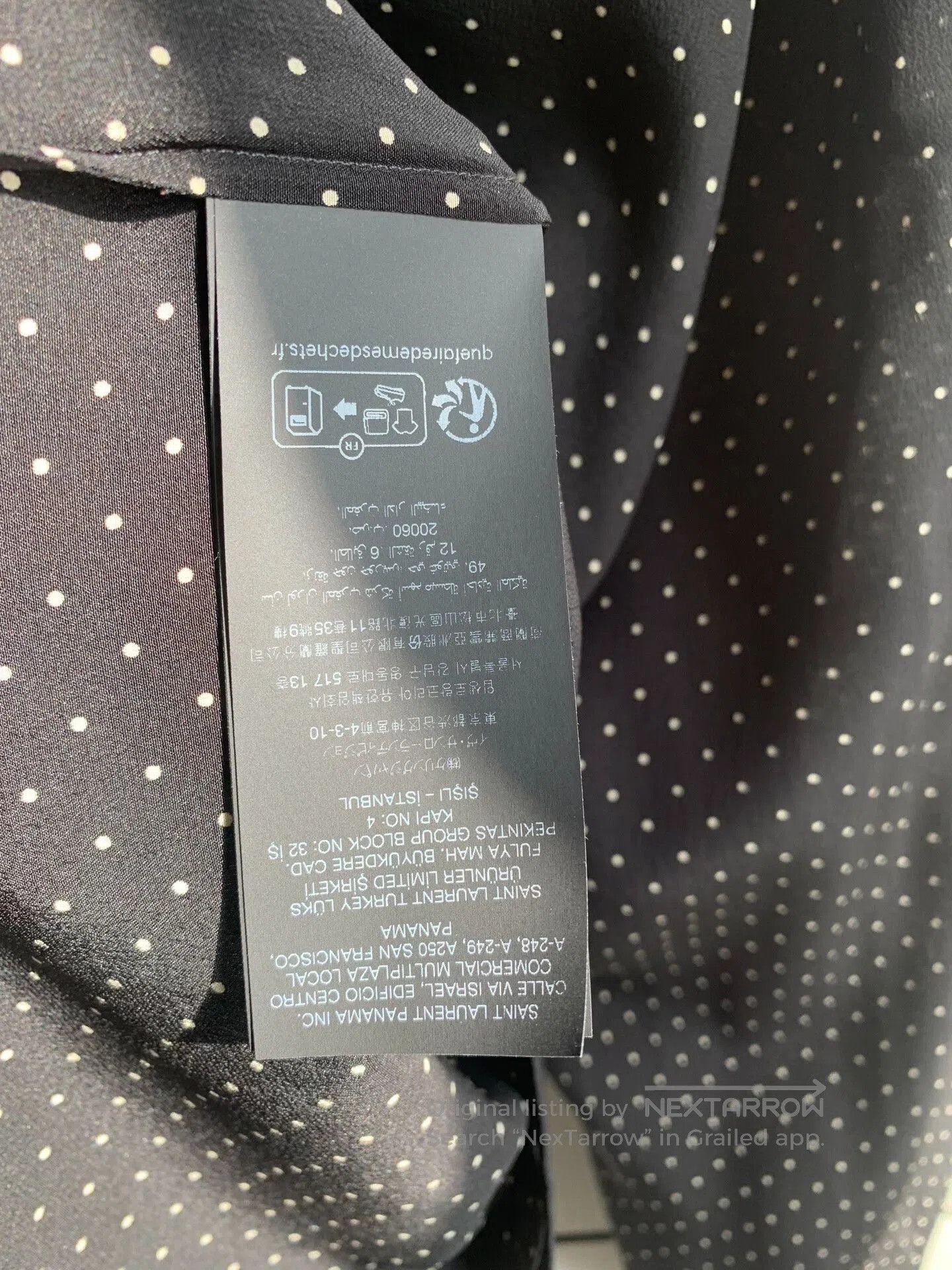 Saint Laurent Paris Saint Laurent Black Polka Dot Shirt. Size US S / EU 44-46 / 1 - 7 Thumbnail