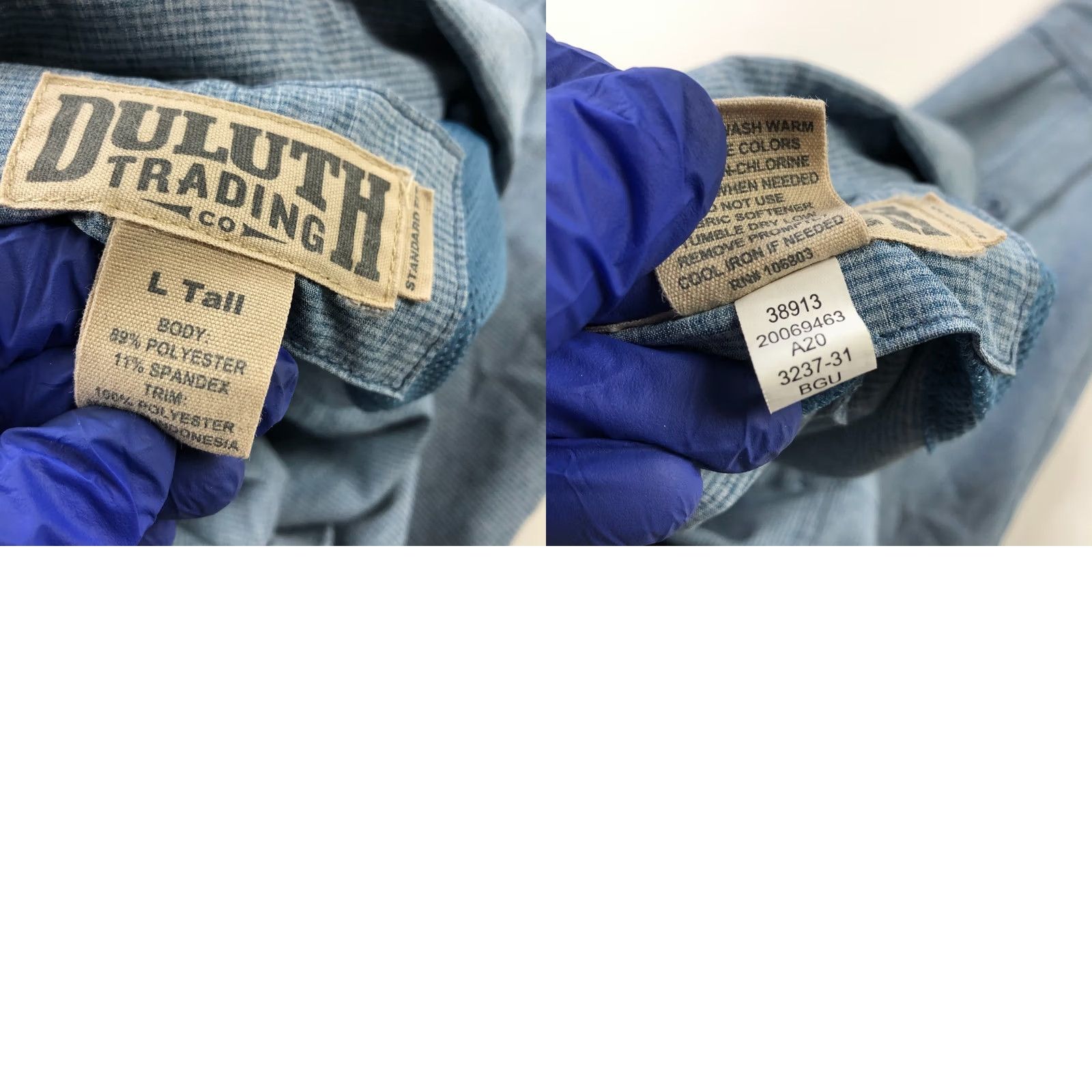 Vintage Duluth Duluth Trading Co. Sol Survivor Large TALL LT Button Tab Sleeve Shirt Blue Shirt Men LT Button-Up Blue 90s? Size US L / EU 52-54 / 3 - 8 Thumbnail