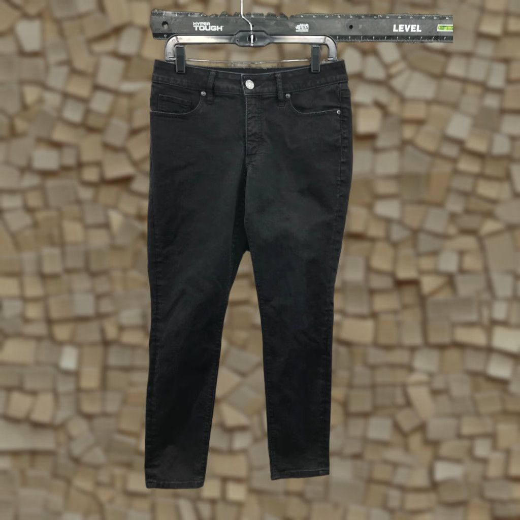 Loft LOFT Jeans Skinny Dark Wash Black Denim Size 6 Womens Mid Rise 28in Inseam 5-Pocket Belt Loops Size 28" / US 6 / IT 42 - 1 Thumbnail