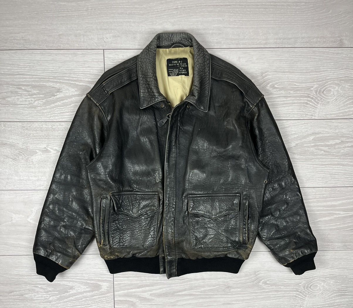 Avirex Type A-2 Vintage 90s Leather Flight Bomber Jacket