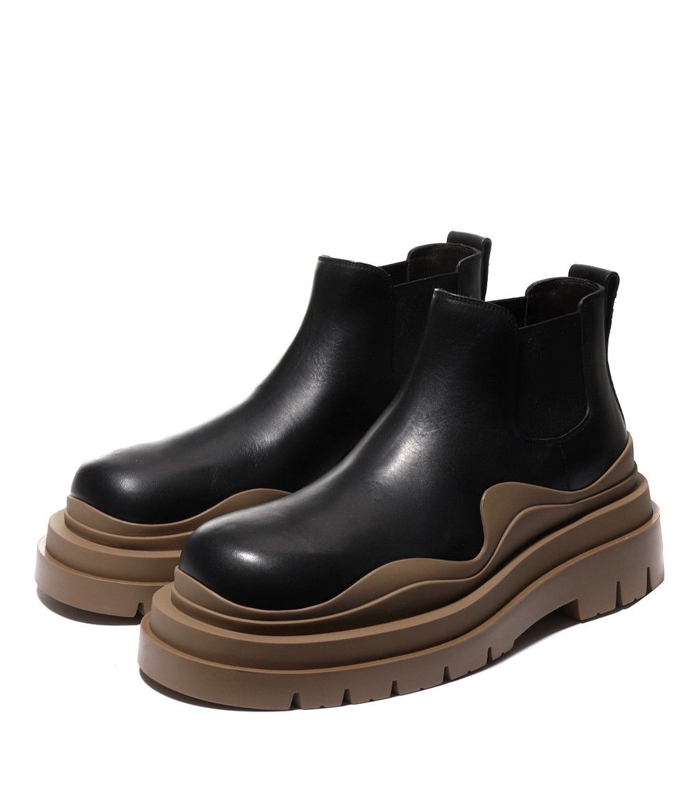 Bottega Veneta o1n1vont0924 Brown Sole Tire Ankle Chelsea Boot in Black Size US 6 / EU 39 - 4 Thumbnail