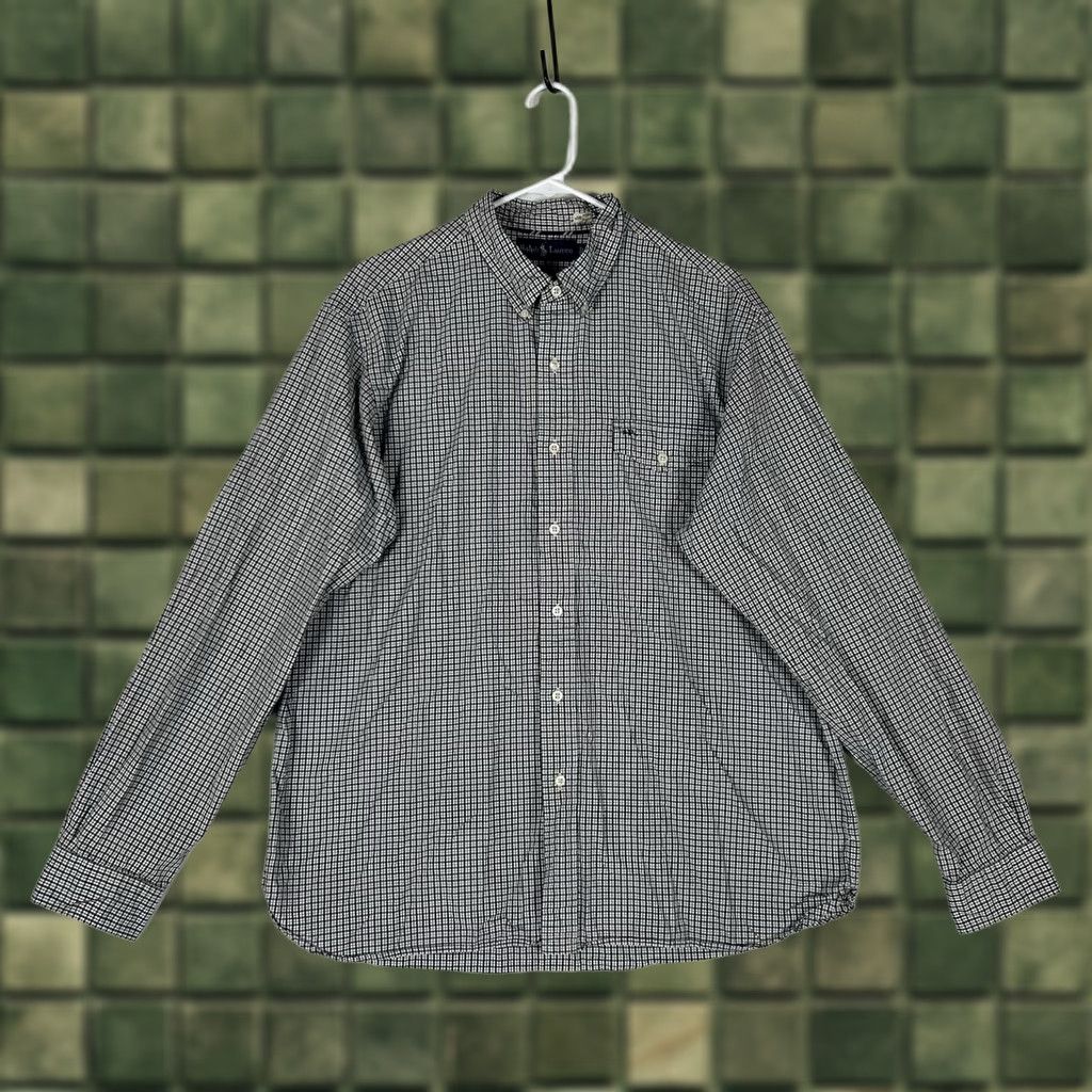 Ralph Lauren Ralph Lauren Long Sleeve Button-Up Shirt Mens XL Gray Plaid Polo Big Pony Logo Vintage Size US XL / EU 56 / 4 - 1 Thumbnail