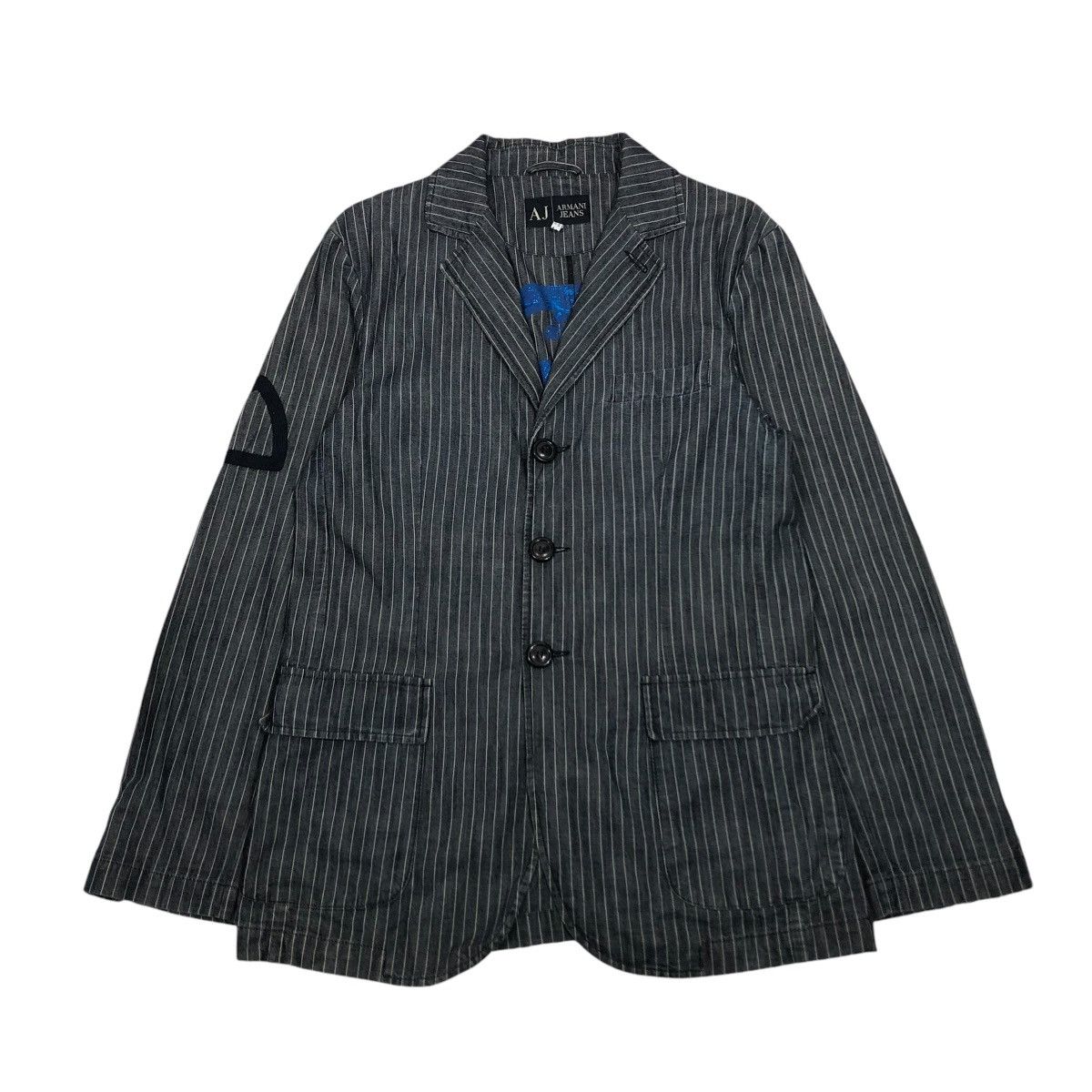 Vintage 🔥VINTAGE HICKORY CHORE WORKER JACKET ARMANI JEANS INDIGO Size US M / EU 48-50 / 2 - 1 Thumbnail