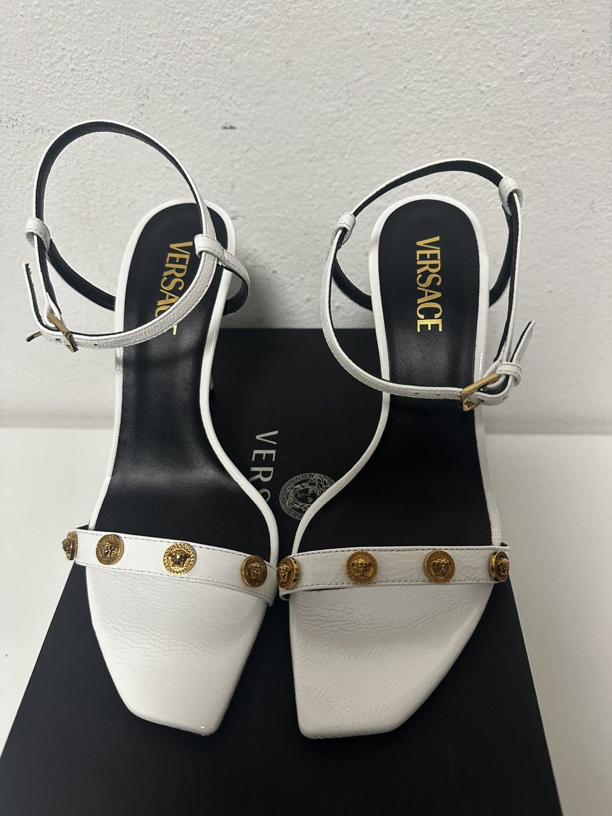 Versace Versace White Studded Sandals Size US 9 / IT 39 - 4 Thumbnail