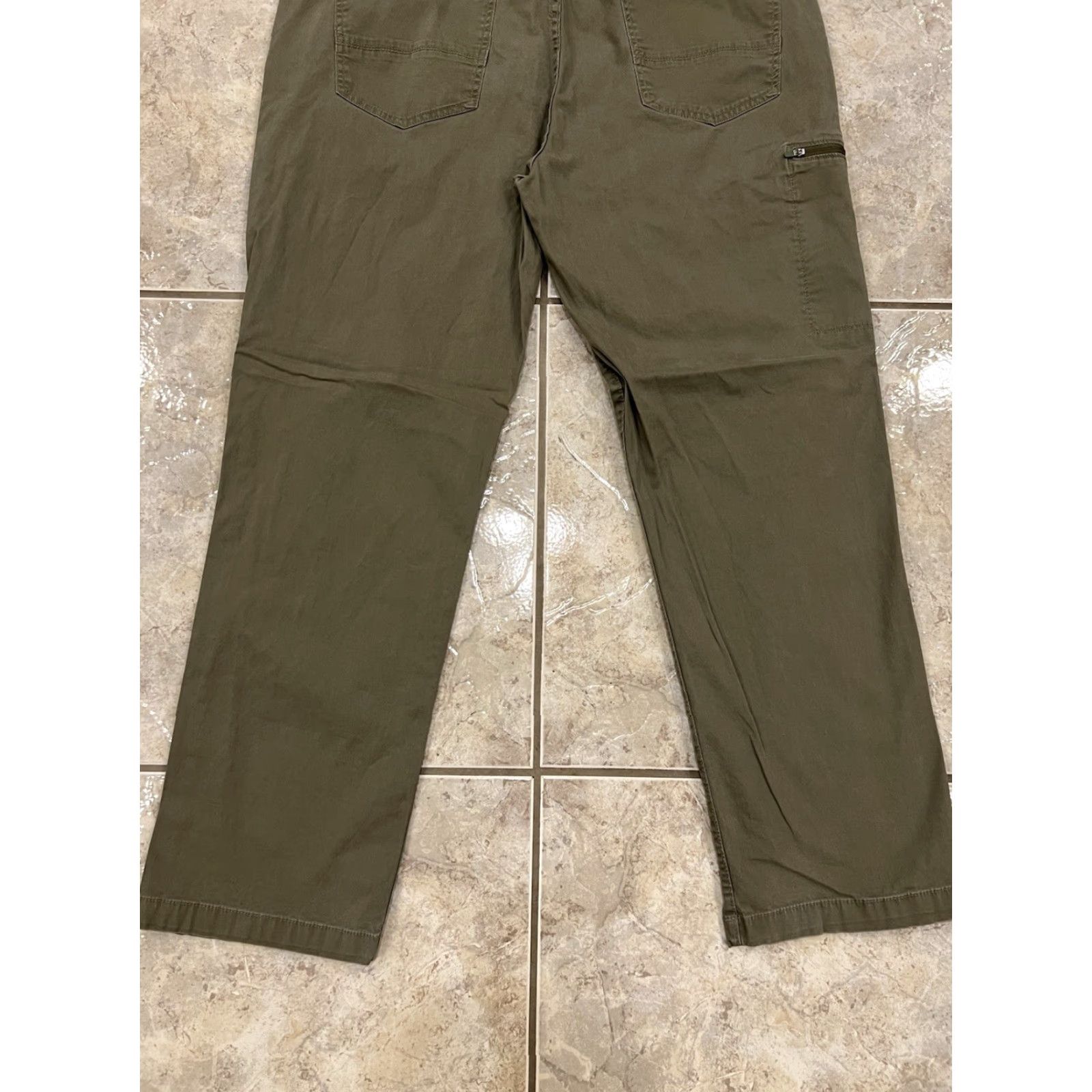 Weatherproof Weatherproof Men's Pants Straight Leg Moss Green 40X32 Chino Canvas Cargo Pockets Slashes Zip Front Button Regular Fit Size US 40 / EU 56 - 2 Thumbnail