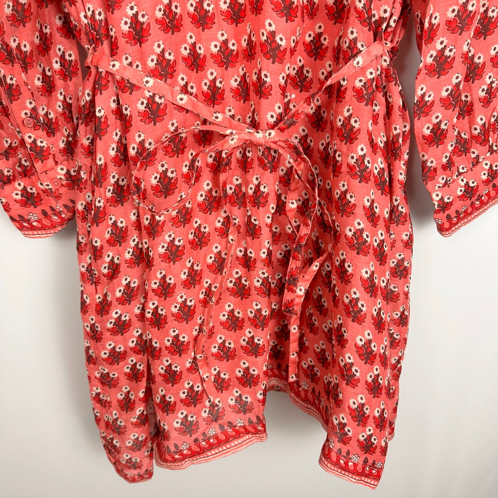 J.Crew J CREW Cabana Mini Shirt Dress Block Print Coral Ramie Sz 3X Size 3XL / US 20-22 - 14 Thumbnail
