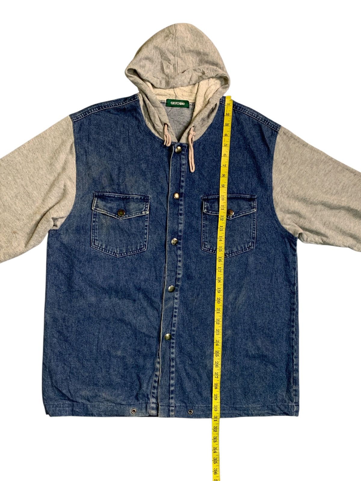 Giordano Rare Design Giordano Snap Button Denim Hoodie Size US L / EU 52-54 / 3 - 9 Thumbnail