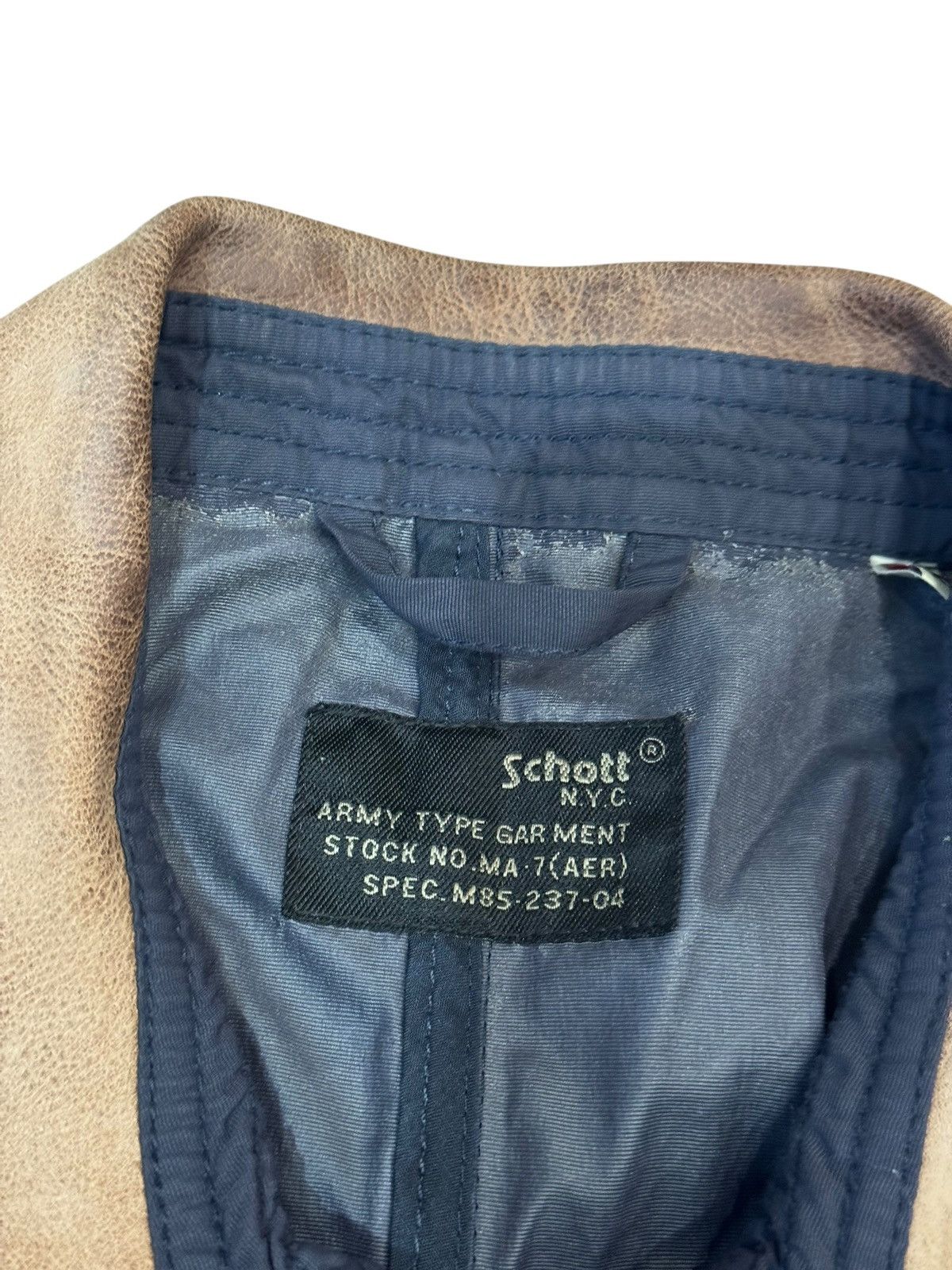 Schott Schott NYC Army Type Garment Leather Collar Jacket Large XL Size US XL / EU 56 / 4 - 2 Thumbnail