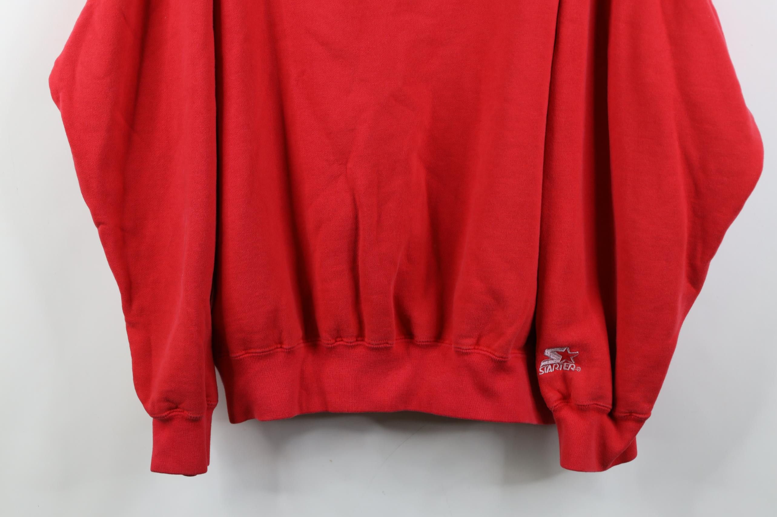 Starter Vintage 90s Starter Faded Boxy Fit Crewneck Sweatshirt Red Size US L / EU 52-54 / 3 - 3 Thumbnail