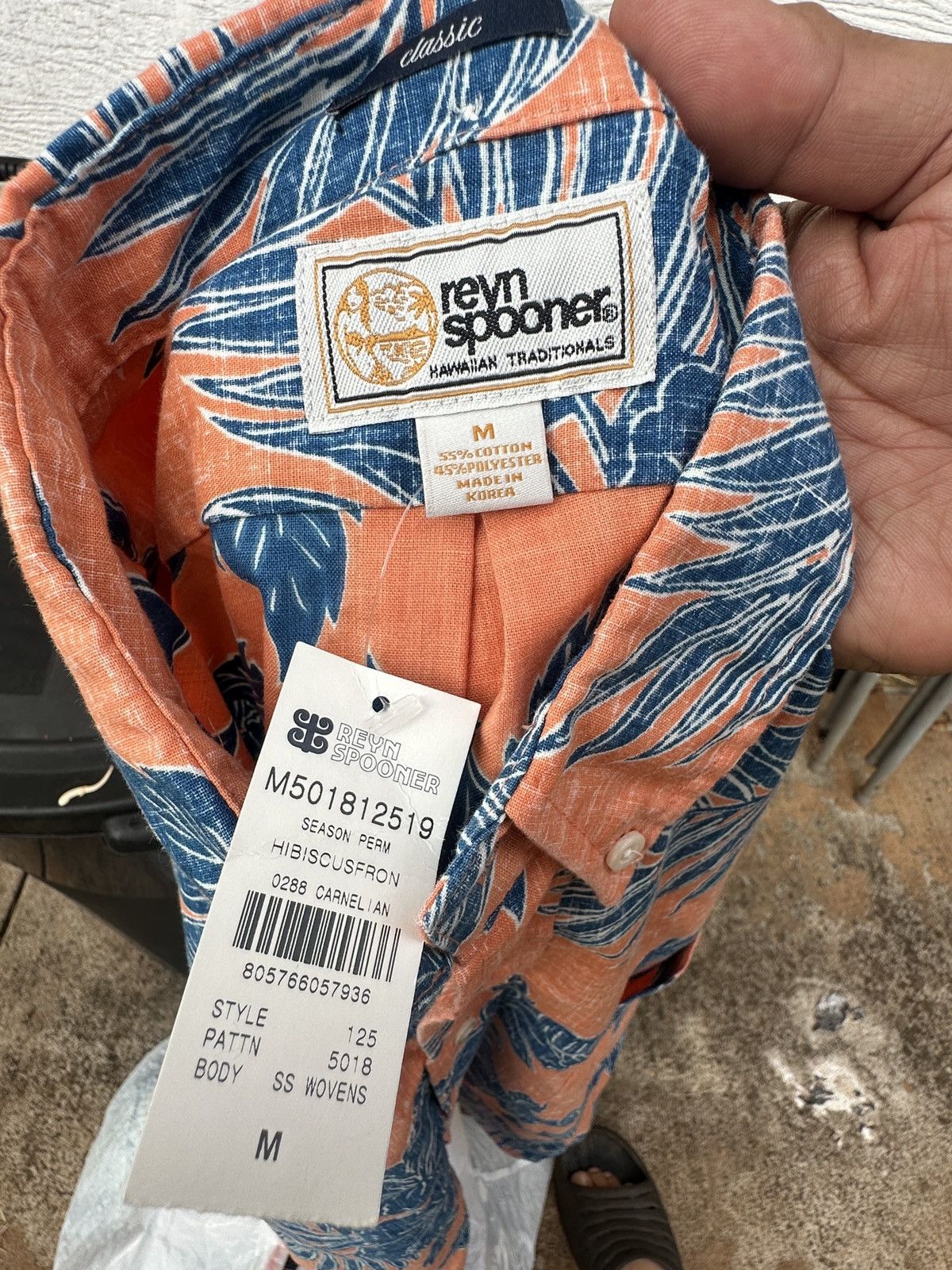 Reyn Spooner New Reyn Spooner Hibiscus Hawaiian Print Orange/Blue Men's M Size US M / EU 48-50 / 2 - 4 Thumbnail